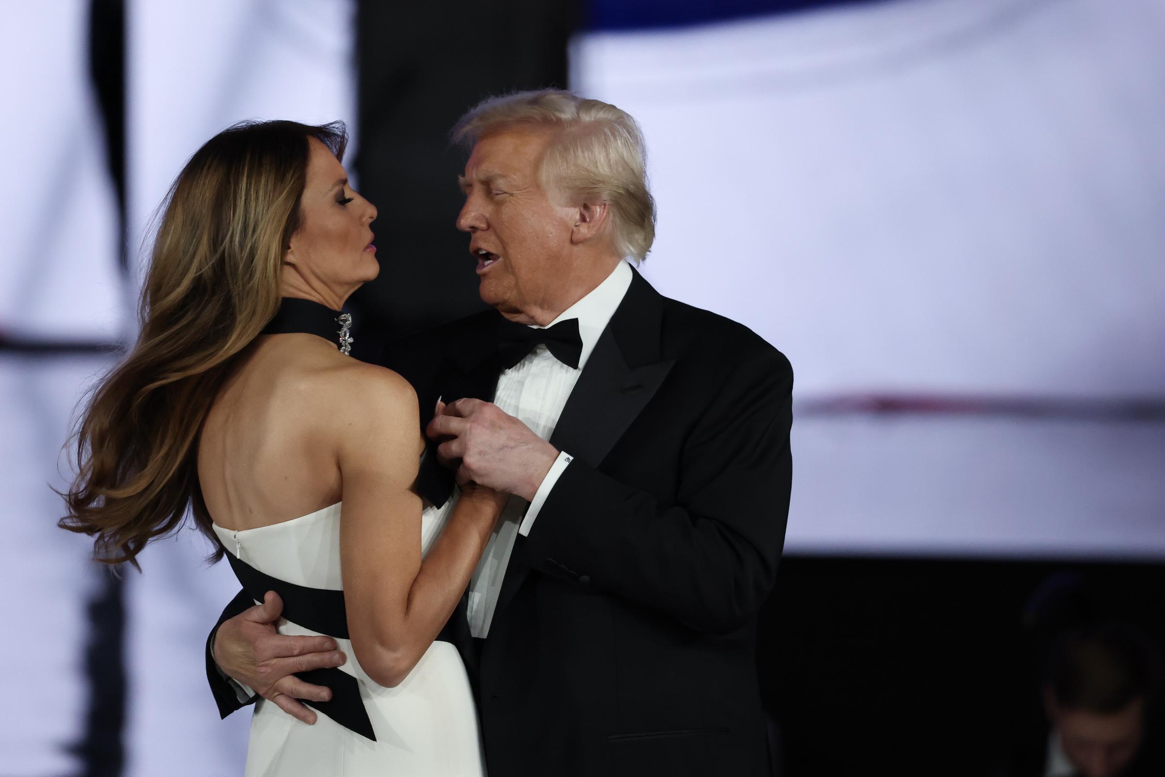 President Donald Trump dances with his wife, First Lady Melania Trump, at the Liberty Inaugural Ball on January 20, 2025 | Source: Getty Images