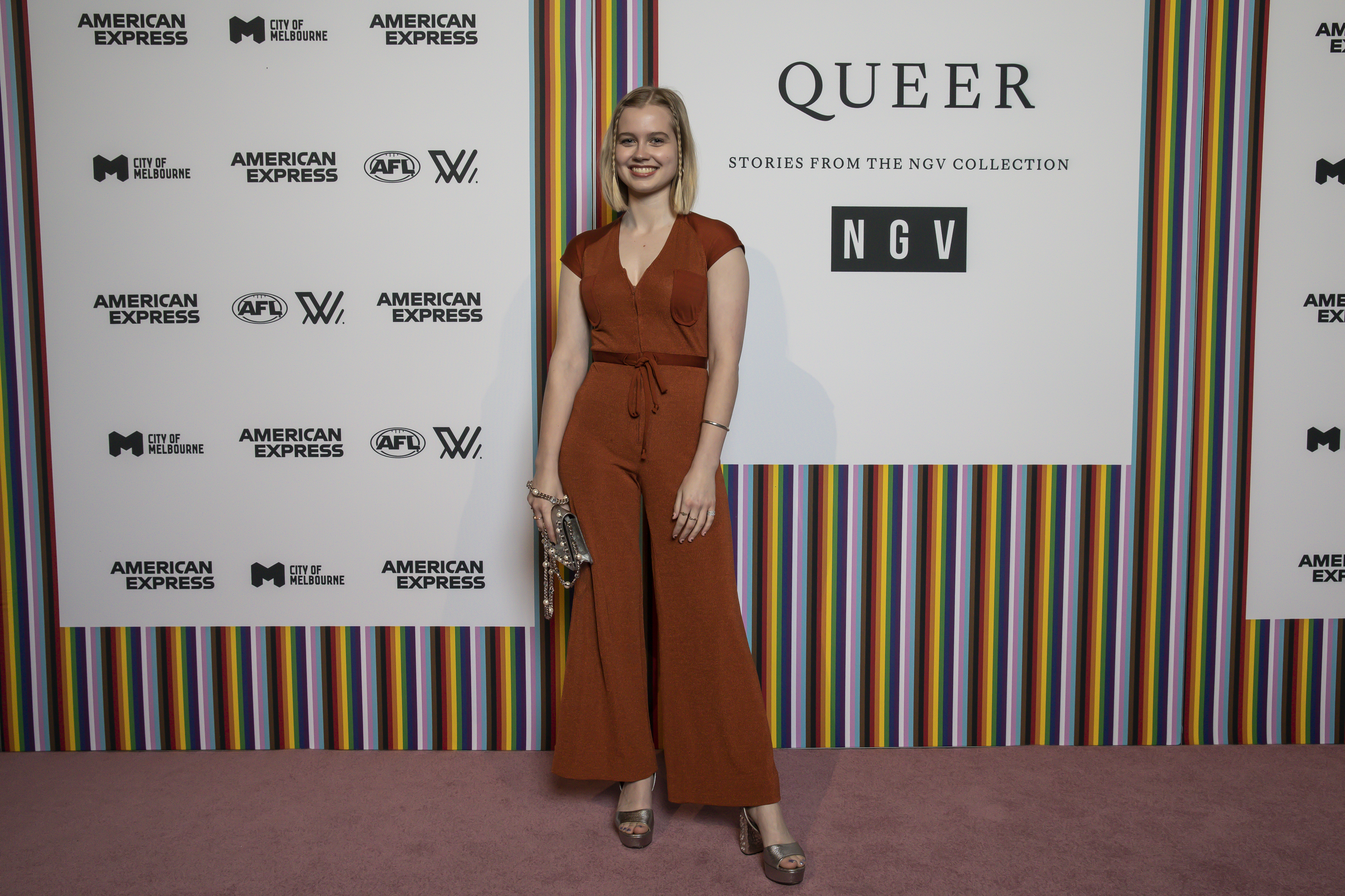 Angourie Rioe poses at QUEER: Stories From The NGV Collection Opening Night at NGV International on March 9, 2022, in Melbourne, Australia | Source: Getty Images