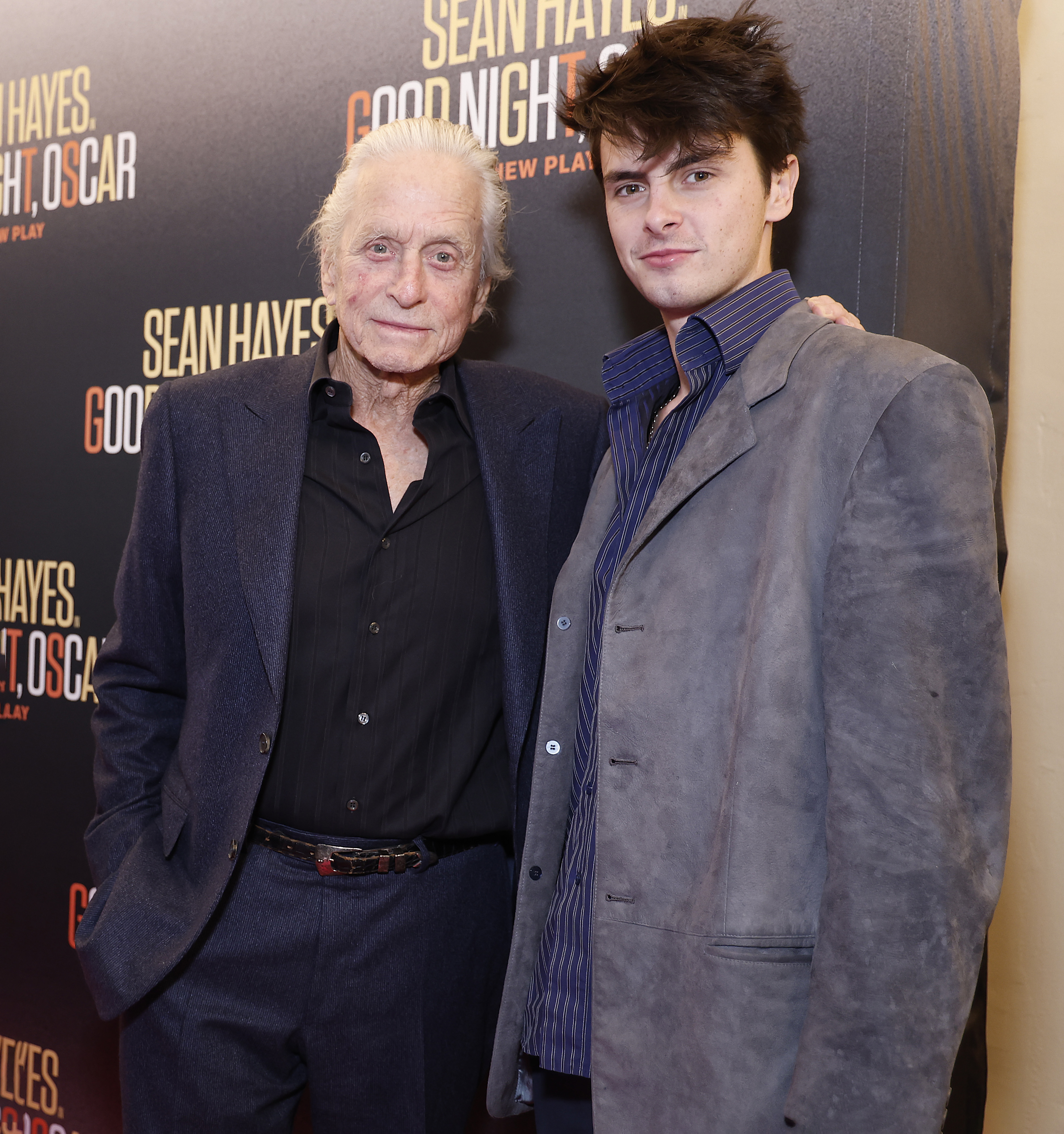 Michael and Dylan Douglas at the "Goodnight, Oscar" Broadway opening in New York City on April 24, 2023 | Source: Getty Images