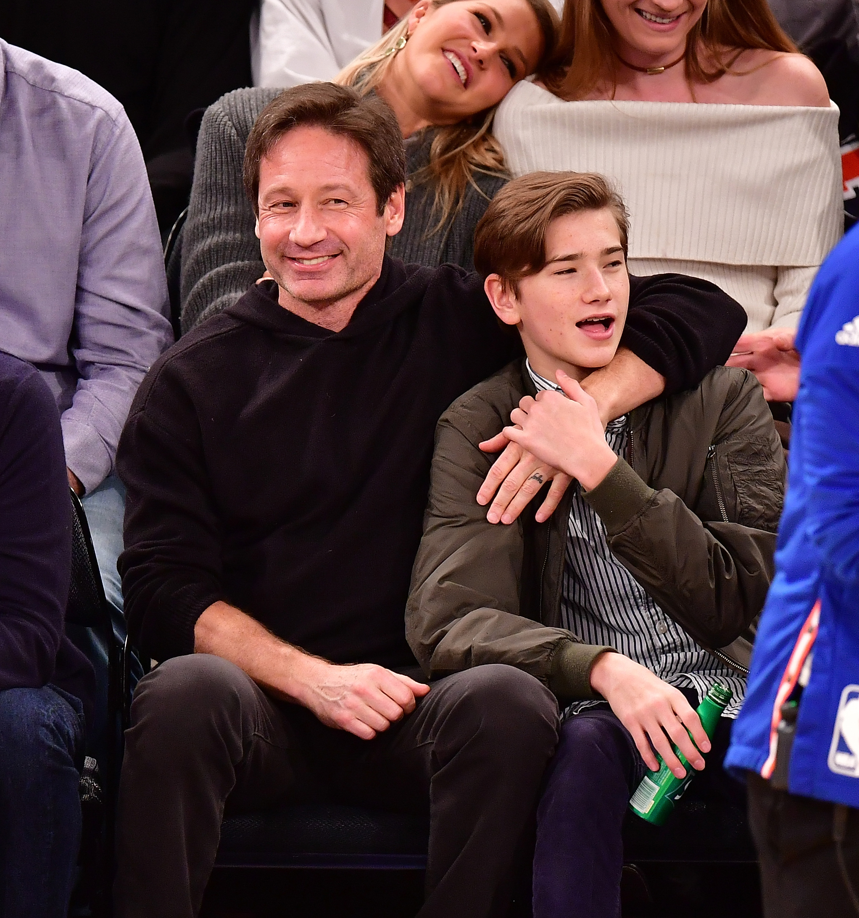 David Duchovny and Kyd Miller Duchovny attend Cleveland Cavaliers Vs. New York Knicks game at Madison Square Garden on February 4, 2017, in New York City. | Source: Getty Images