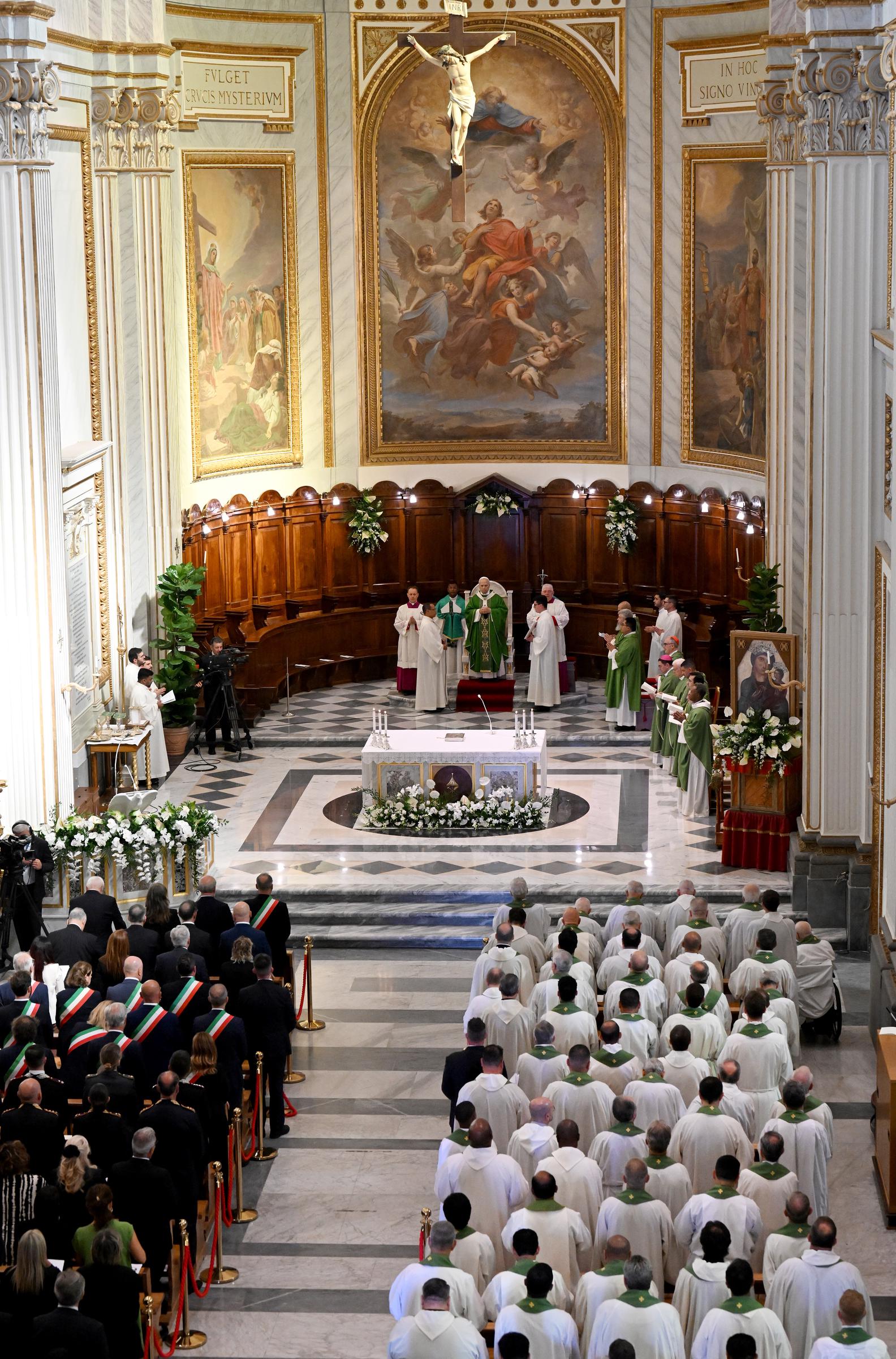 Pope Leo XIV pictured during a Mass for the 16th Sunday in Ordinary Time on July 20, 2025 in Albano Laziale, Italy. | Source: Getty Images