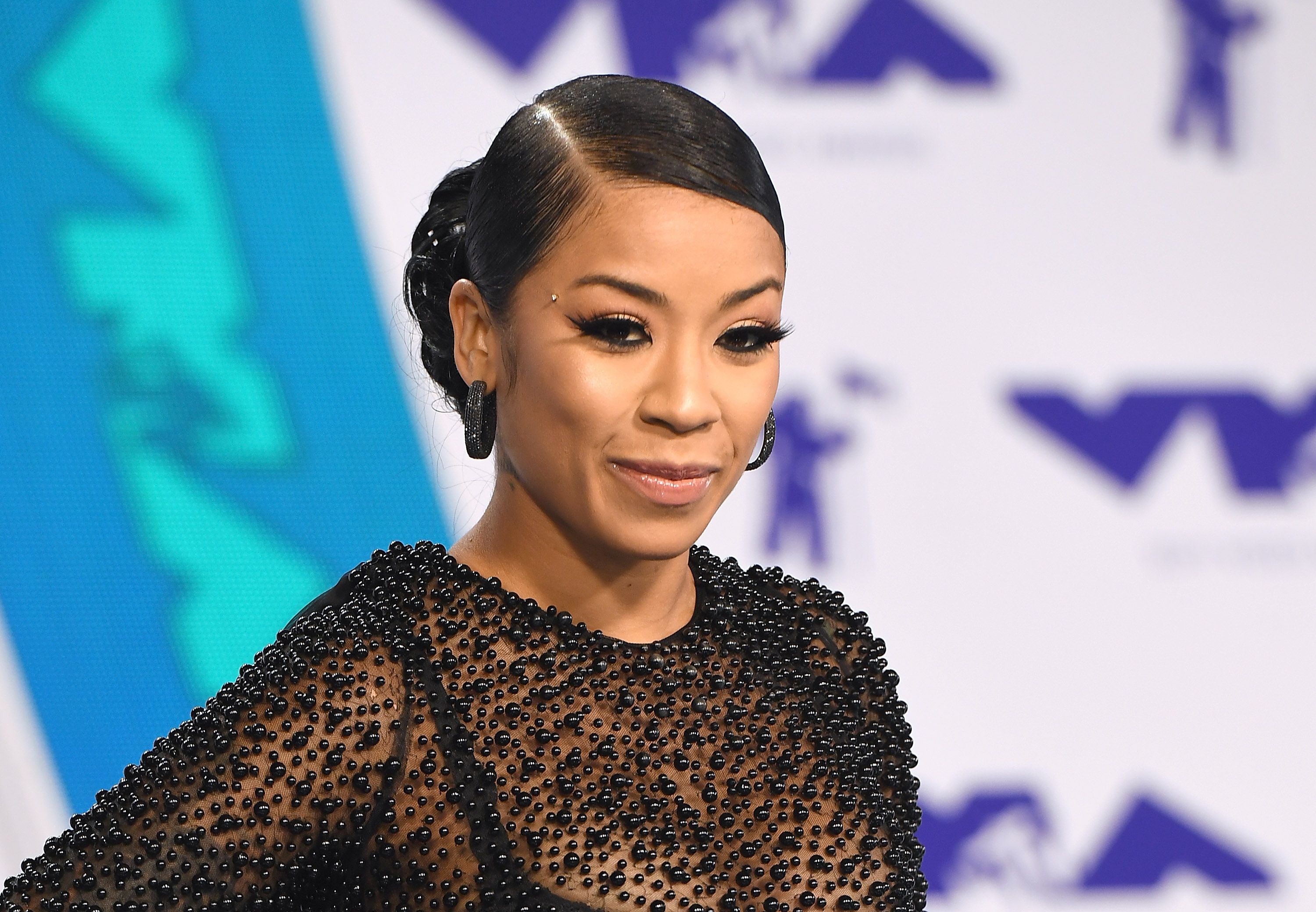 Keyshia Cole Turns up the Heat Showing Her Chest Tattoo in a Skimpy One