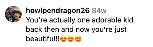 Screenshot of an Instagram comment from a fan gushing over Drew Barrymore's youthful charm. | Source: instagram.com/drewbarrymore