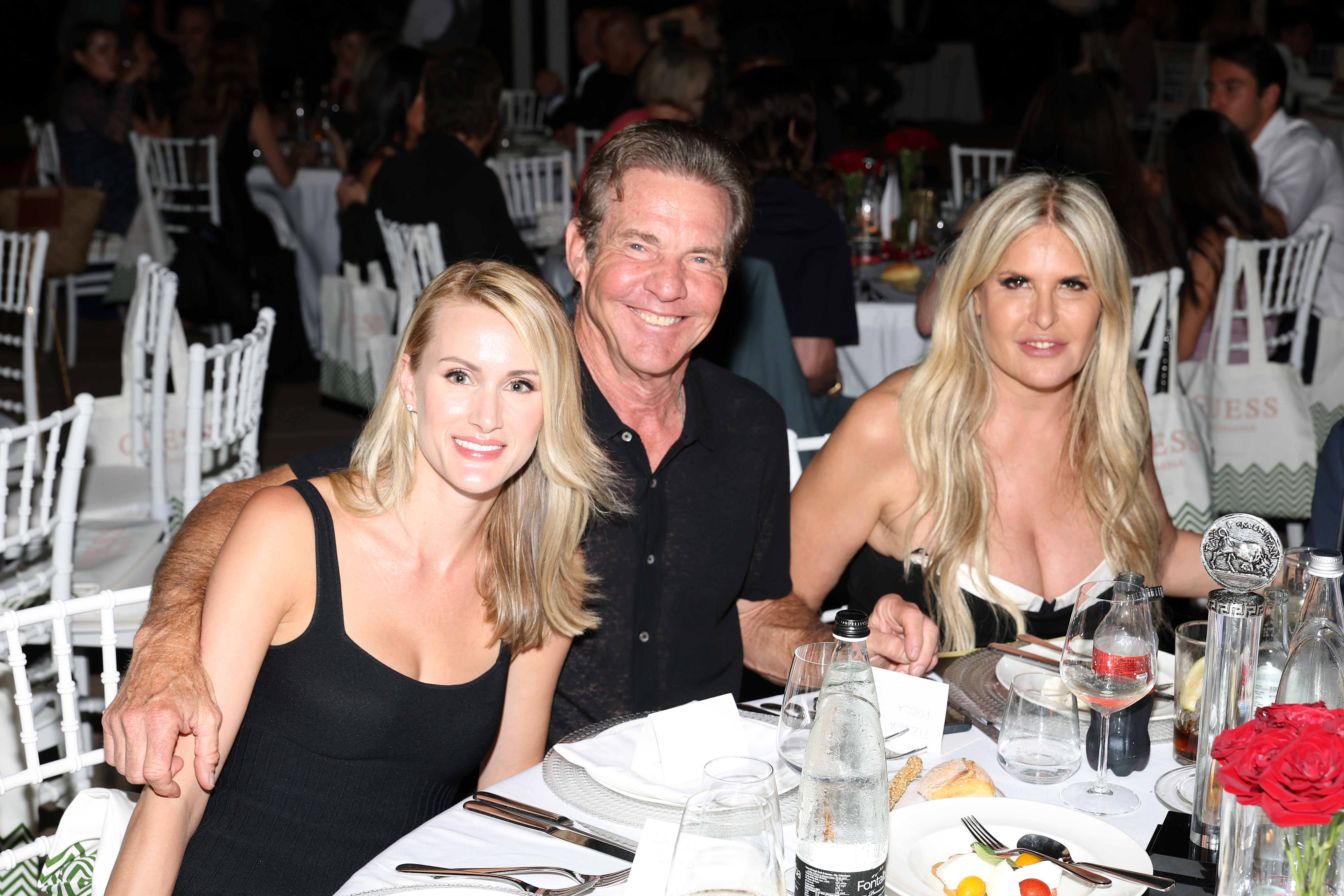 Laura Savoie, Dennis Quaid, and Tiziana Rocca attend the 71st Taormina Film Festival on June 10, 2025, in Italy | Source: Getty Images