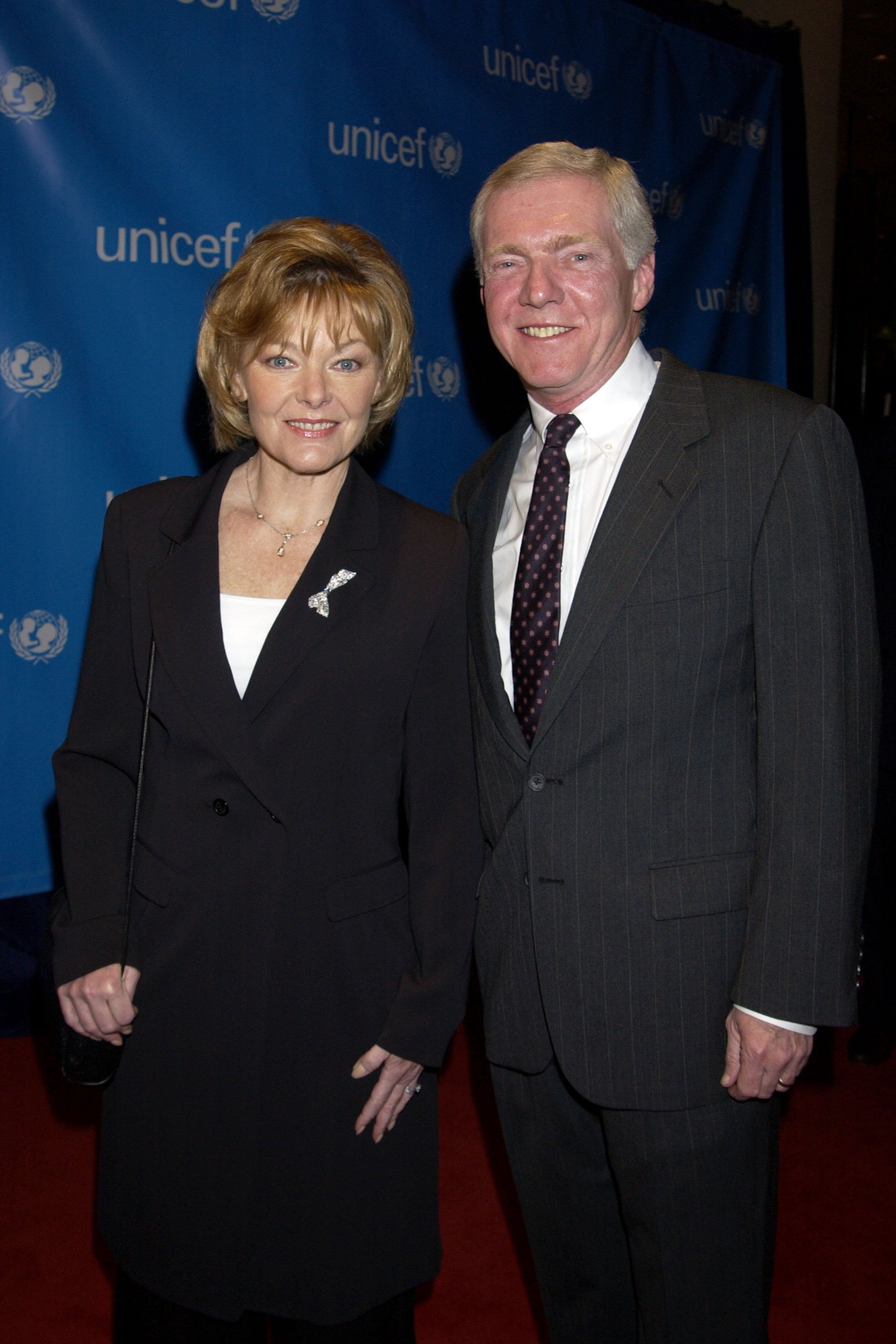Jane Curtin and husband Patrick Lynch during UNICEF Goodwill Gala Celebrating 50 Years of Celebrity Goodwill Ambassadors - Red Carpet at The Beverly Hilton in Beverly Hills, California, | Photo: GettyImages