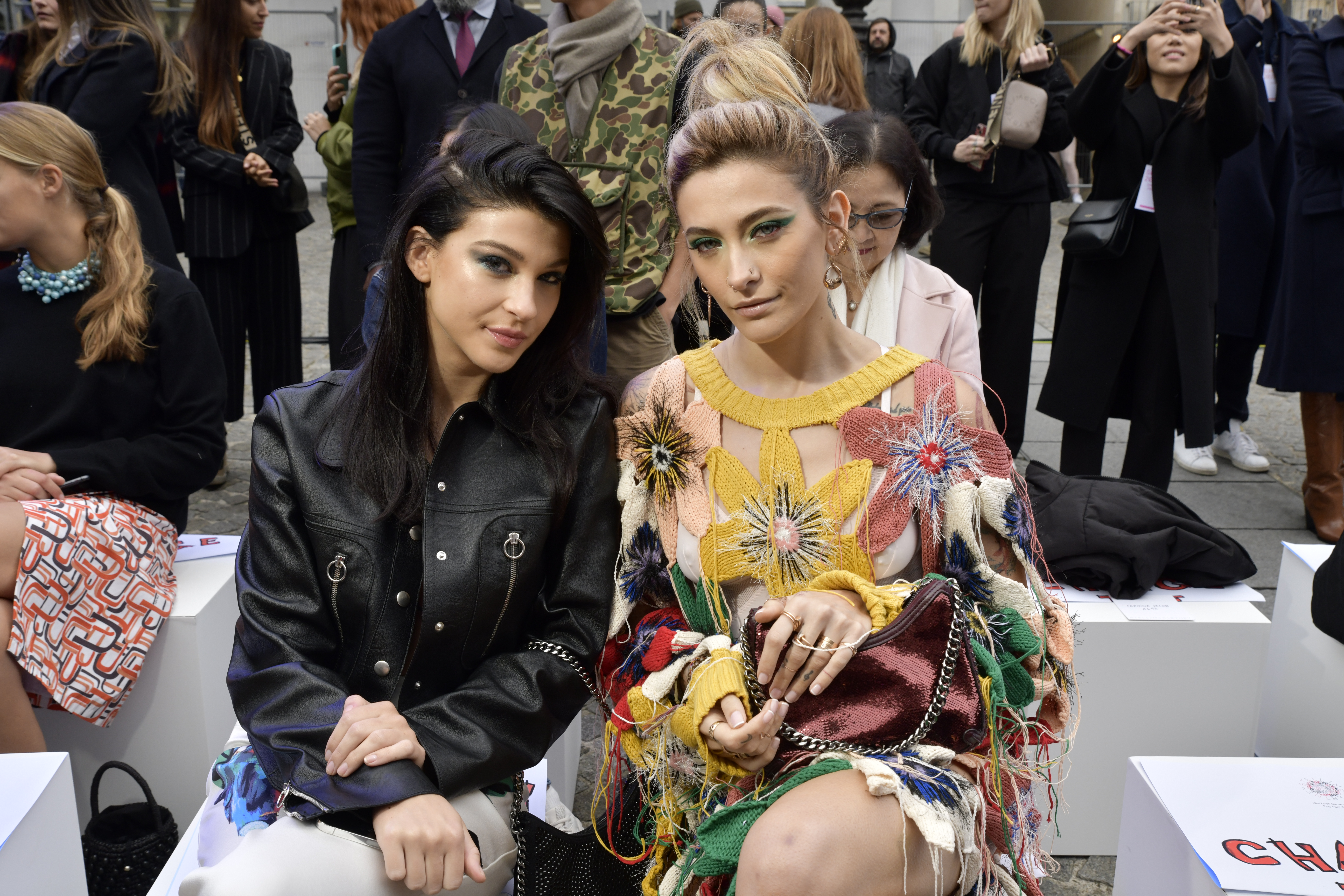 Phoebe Gates and Paris Jackson in Front Row at the Stella McCartney RTW Spring 2023 fashion show in Paris, France on October 03, 2022 | Source: Getty Images