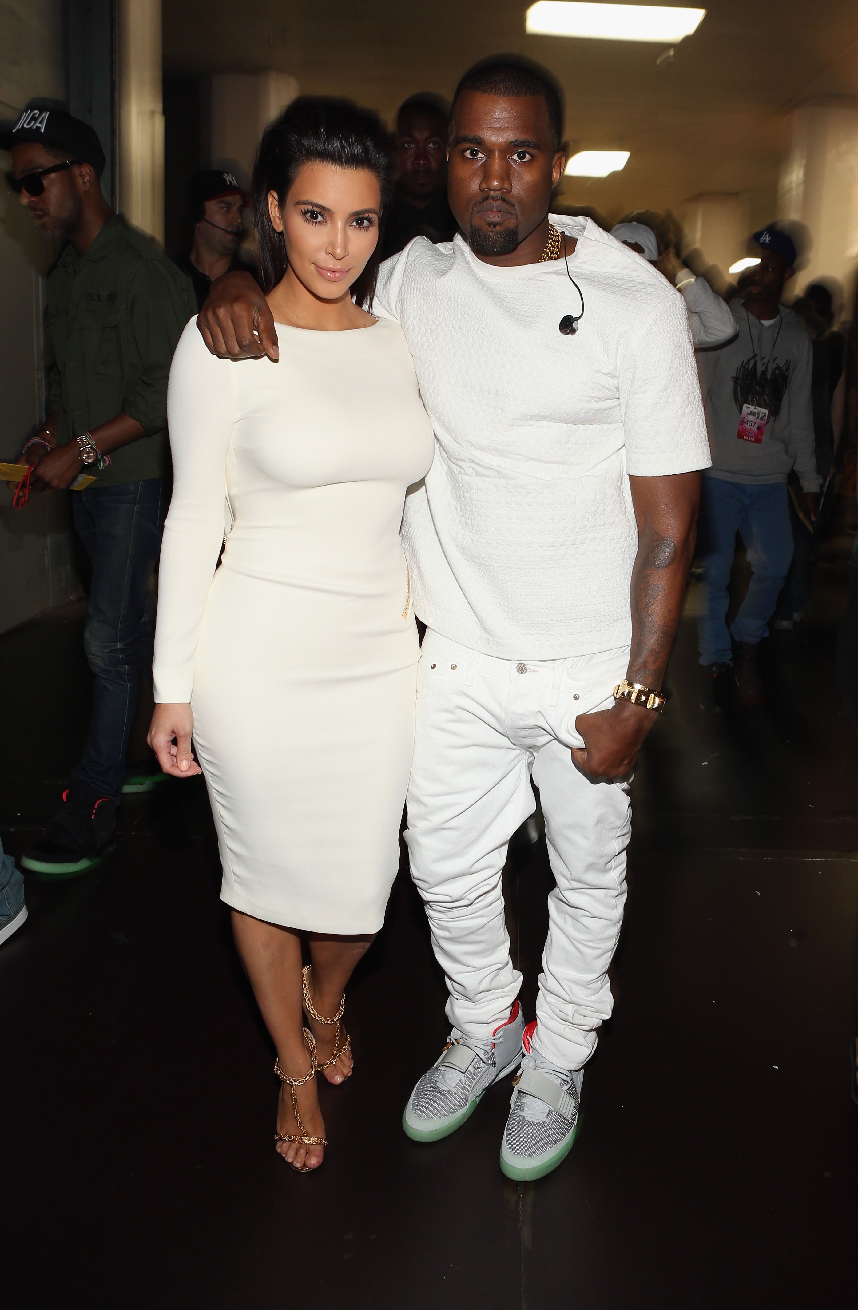 Kim Kardashian and Kanye West at the BET Awards held at The Shrine Auditorium on July 1, 2012. | Photo:Getty Images