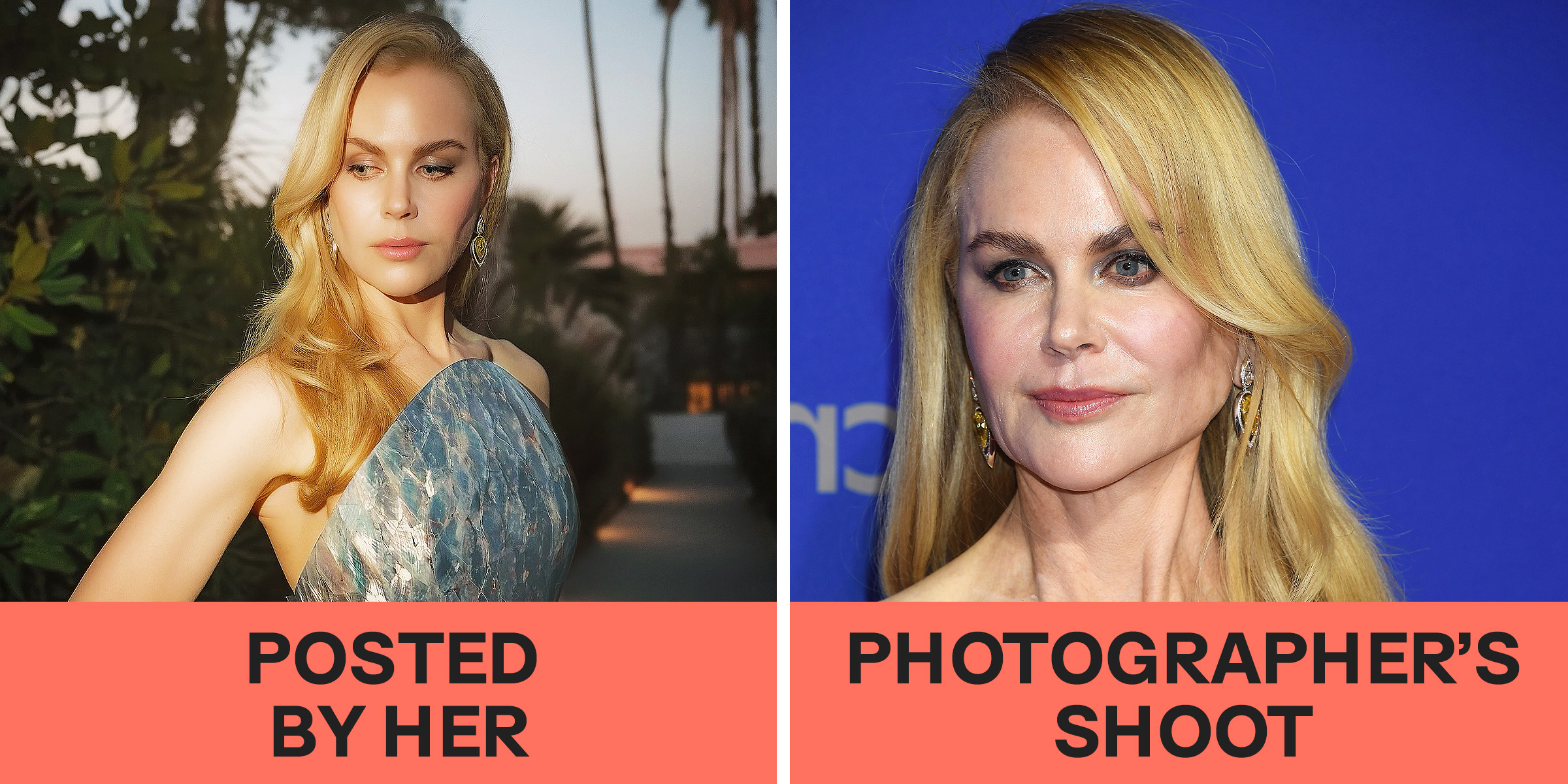 Nicole Kidman on Instagram vs. in reality | Source: Instagram/nicolekidman | Getty Images