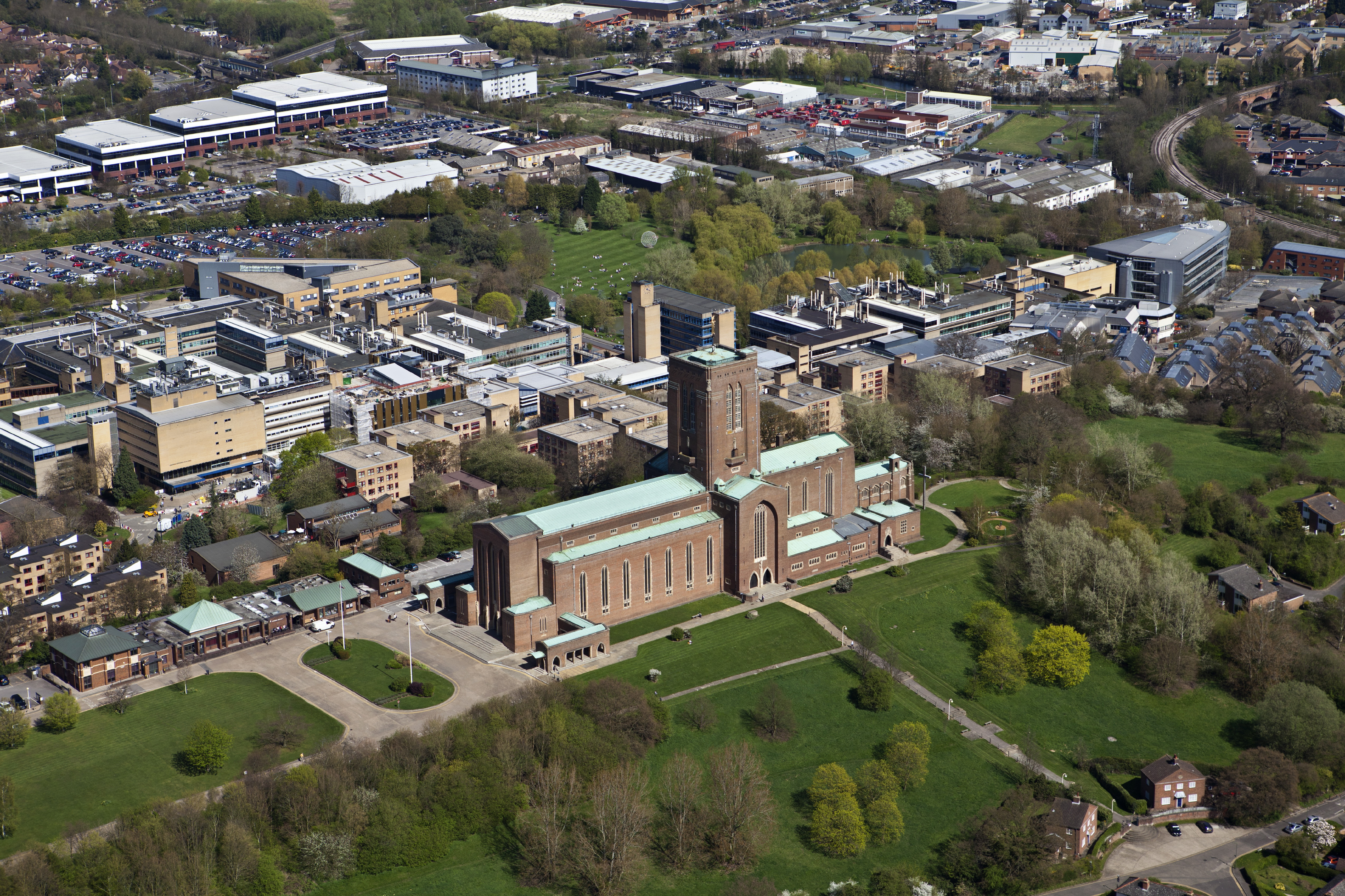 An aerial view of Guildford Cathedral | Source: Getty Images