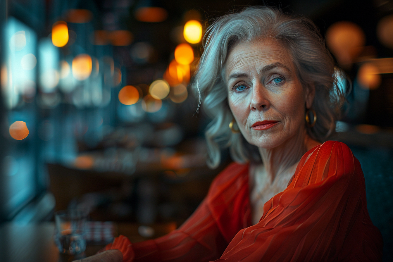 An older woman in a restaurant | Source: Midjourney