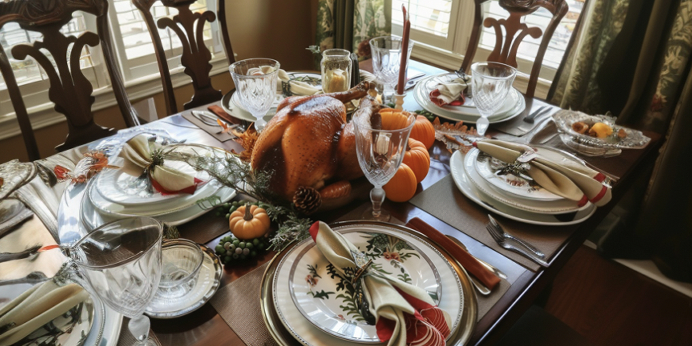 Dining table with Thanksgiving food | Source: Amomama