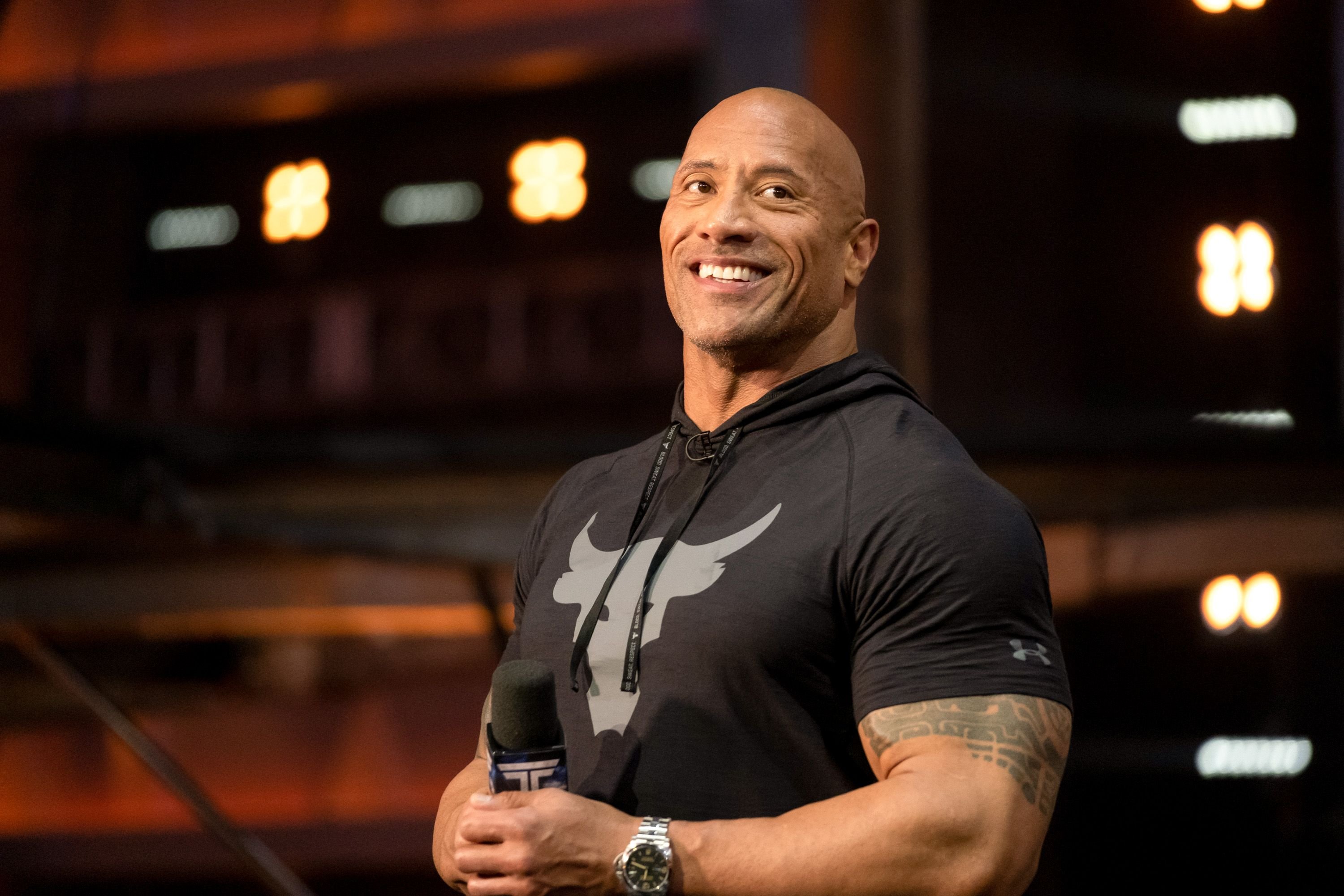 Dwayne Johnson on the set of season 2 of "The Titan Games" for its West Region Premiere on February 04, 2020 | Photo: Steve Dietl/NBC/NBCU Photo Bank/Getty Images