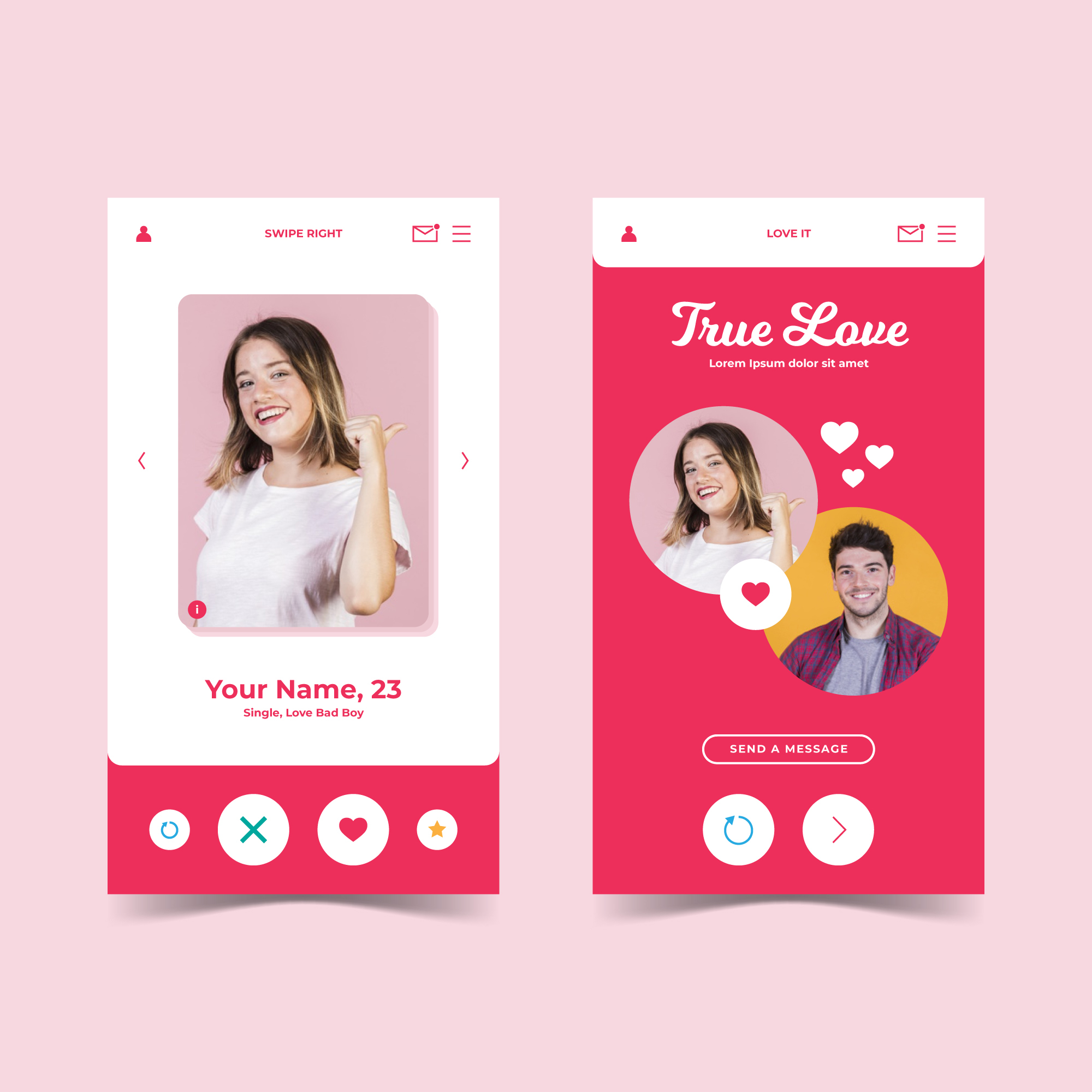 A couple matching on a dating app | Source: Freepik
