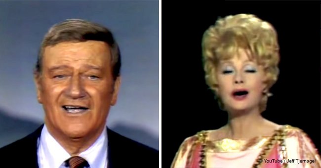 Iconic video of John Wayne and all your beloved actors performing 'God Bless America'