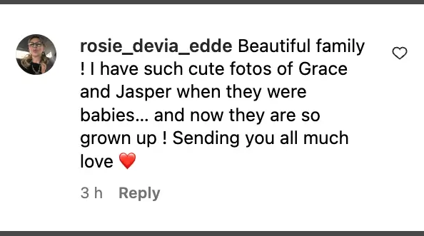 A fan comments on Don Johnson's family | Source: Instagram.com/kelley.johnson/
