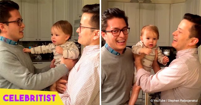 Confused baby meets his dad's identical twin for the first time in viral video