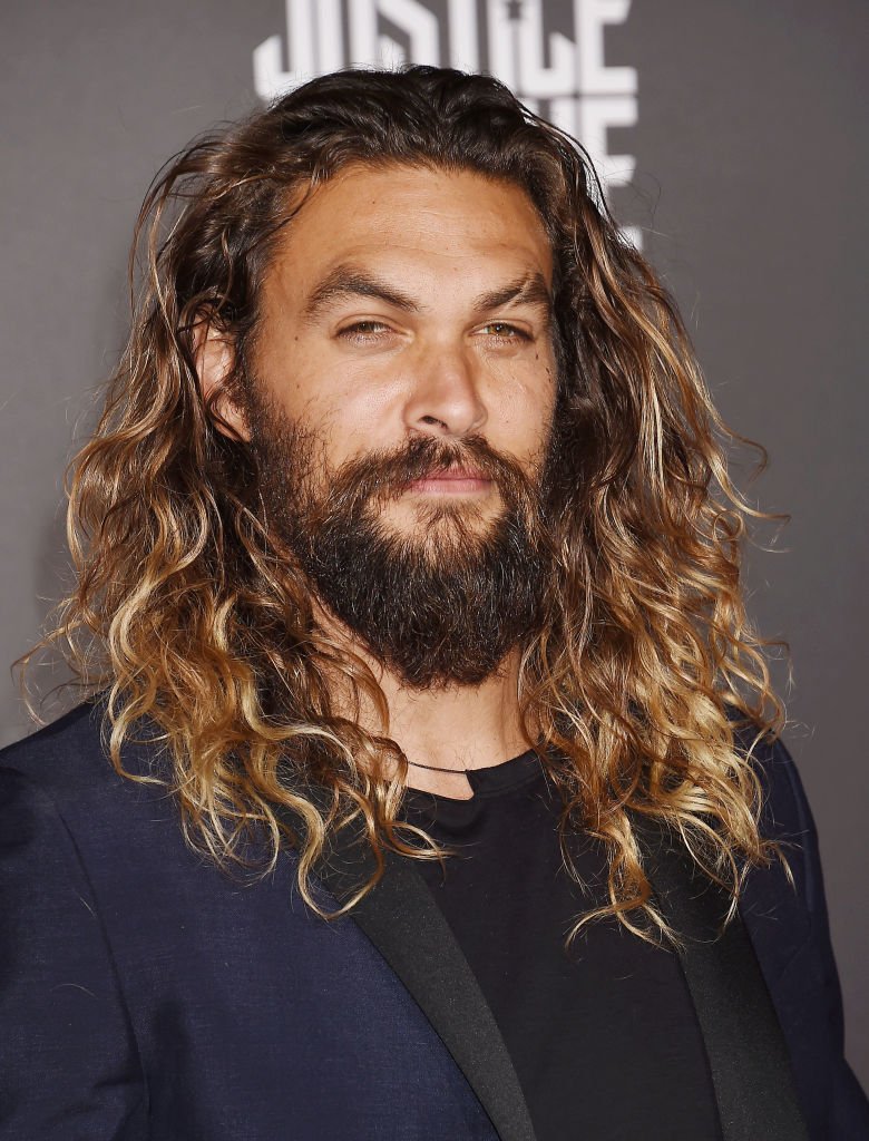 Jason Momoa at the premiere of “Justice League” on November 13, 2017 in Hollywood. | Source: Getty Images