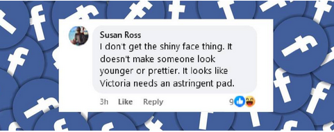 A user comments about Victoria Beckham's facial appearance at the 2024 Harper's Bazaar Women of the Year Awards, from a post dated November 5, 2024 | Source: Facebook/enews/