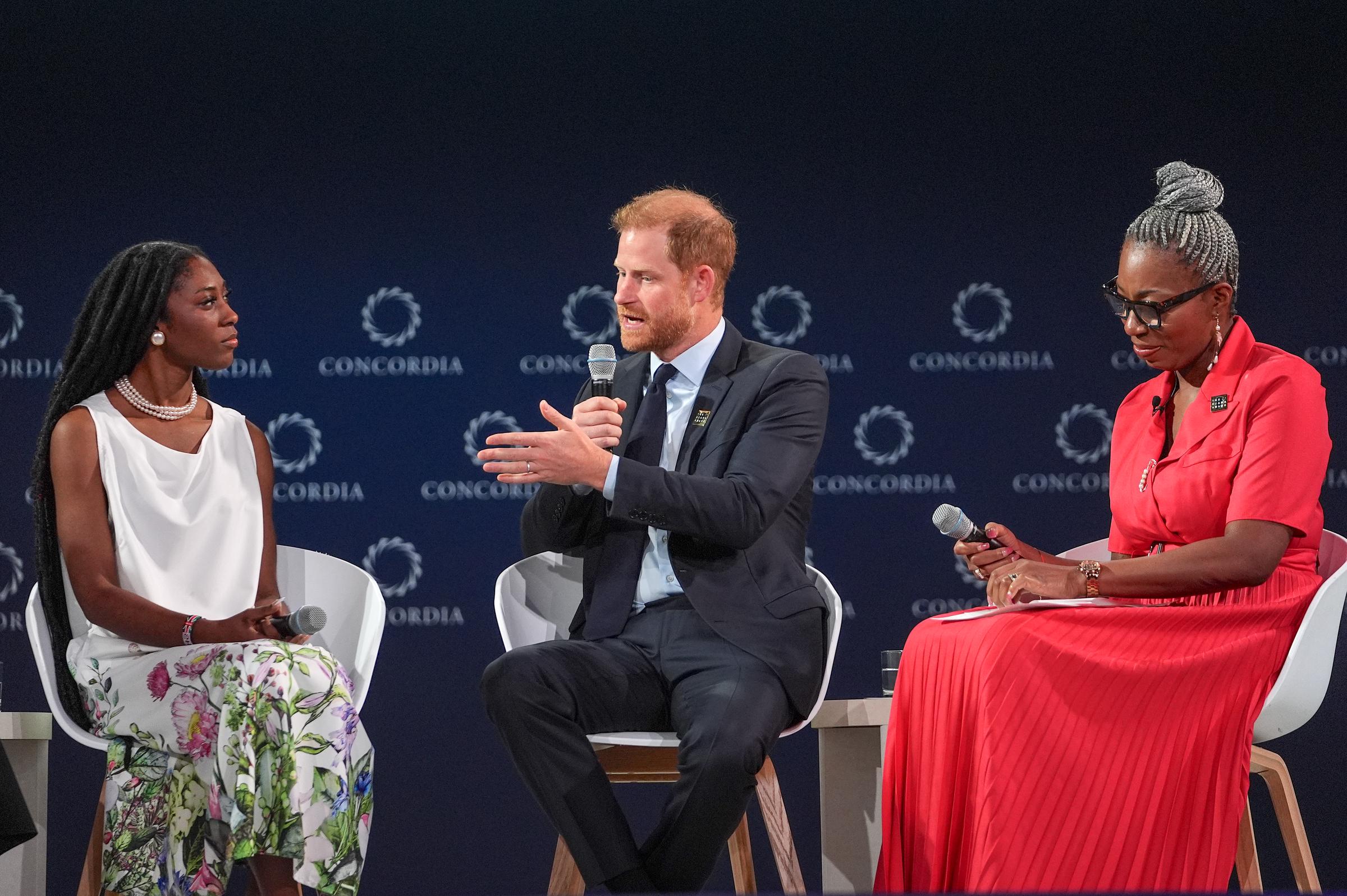 Christina Williams, Prince Harry, and Dr Tessy Ojo CBE. | Source: Getty Images