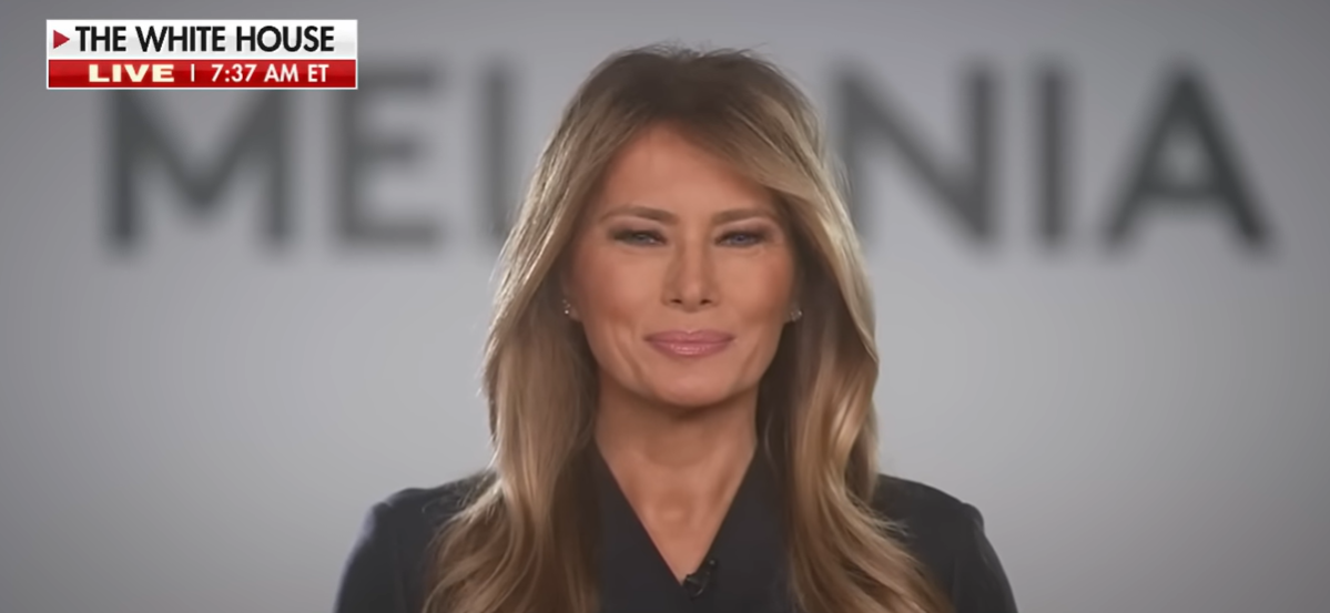First Lady Melania Trump reiterates her plea for unity and peace during her interview on "Fox and Friends" on January 27, 2026. | Source: YouTube/FoxNews