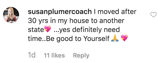 A fan comments on Amy Roloff's instagram post about her new home | Source: instagram.com/amyjroloff