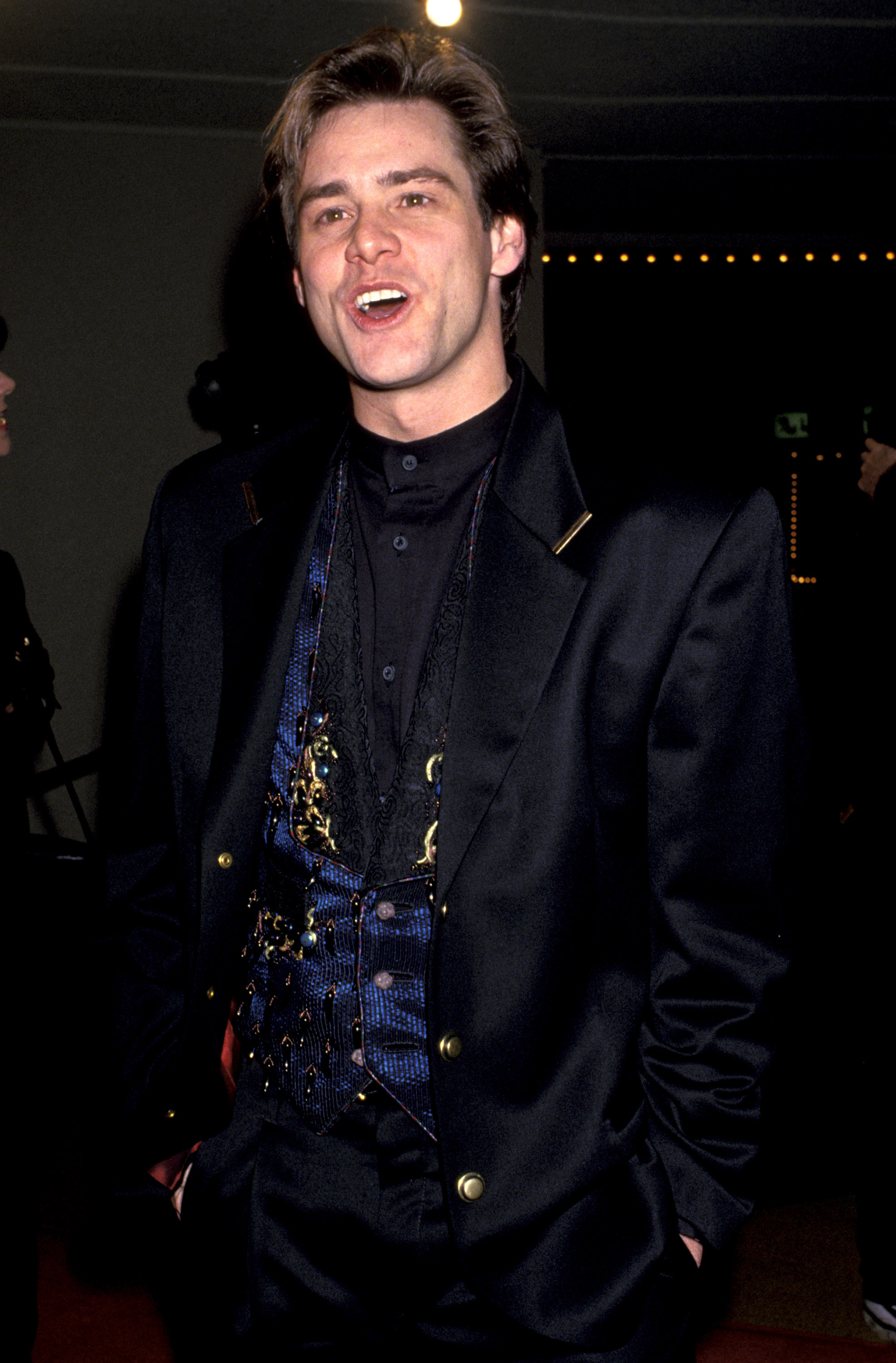 Jim Carrey during the "Ace Ventura: Pet Detective" premiere on January 25, 1994 | Source: Getty Images