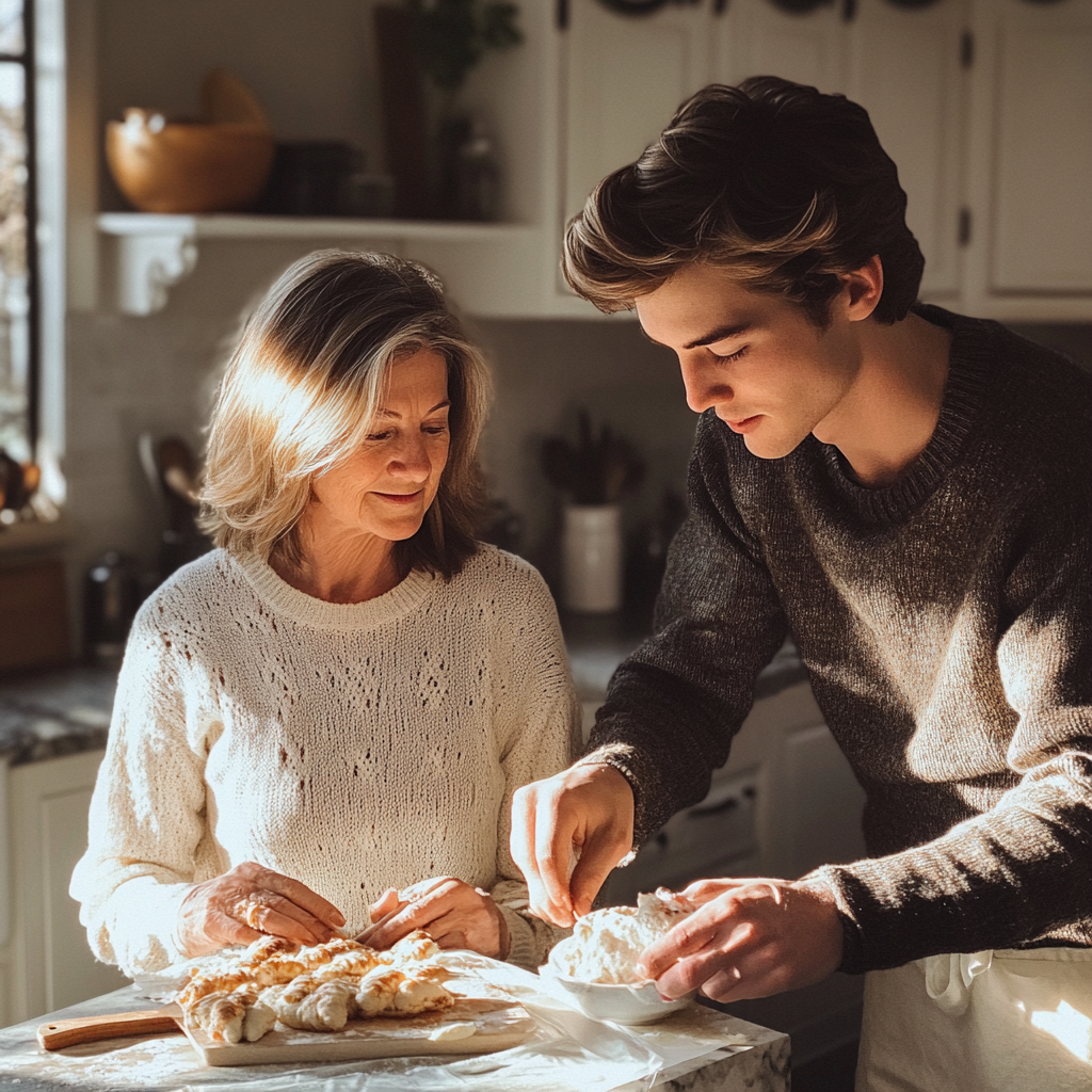 A mother and son baking duo | Source: Midjourney