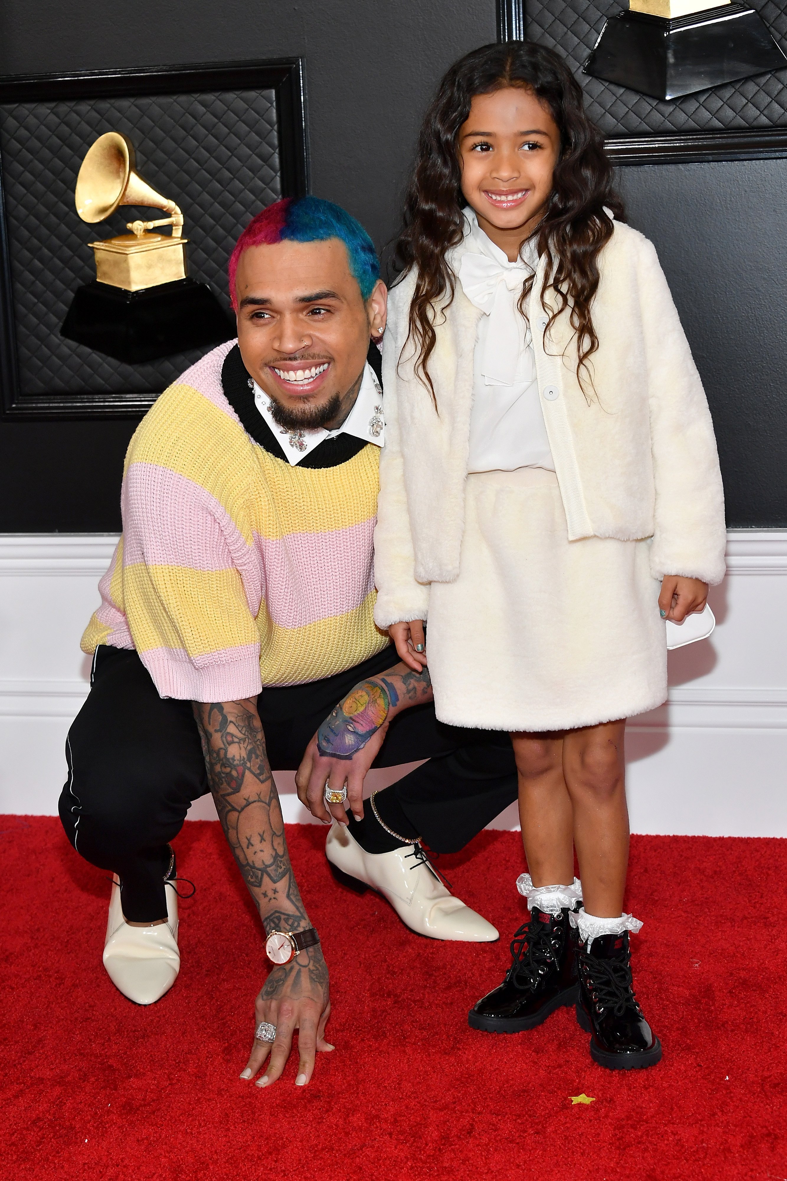 Chris Brown and his daughter, Royalty at the red carpet of the Grammy Awards in January 2020. | Photo: Getty Image