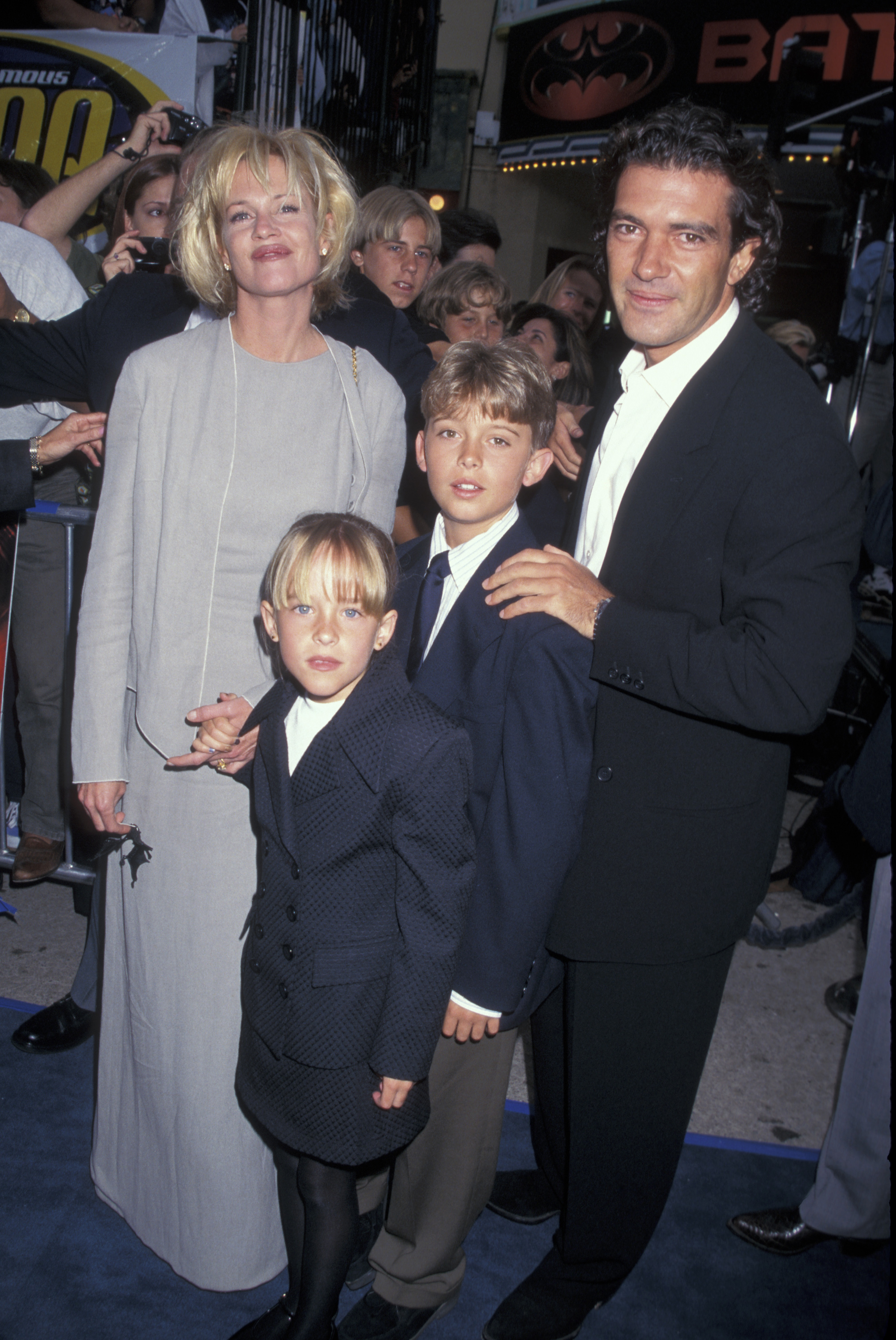 Melanie Griffith, Dakota Johnson, Alexander Bauer, and Antonio Banderas at the Los Angeles premiere of 