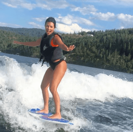 Kourtney Kardashian showing off her wakeboarding skills | Instagram: @kourtneykardash