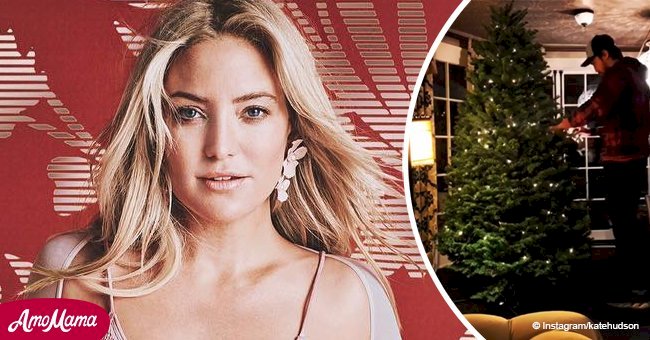 Kate Hudson shares a video of boyfriend decorating a Christmas tree to give you a Holiday spirit