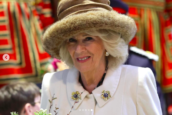 Queen Camilla posing for a picture at Worcester Cathedral posted on March 28, 2024 | Source: Instagram/theroyalfamily