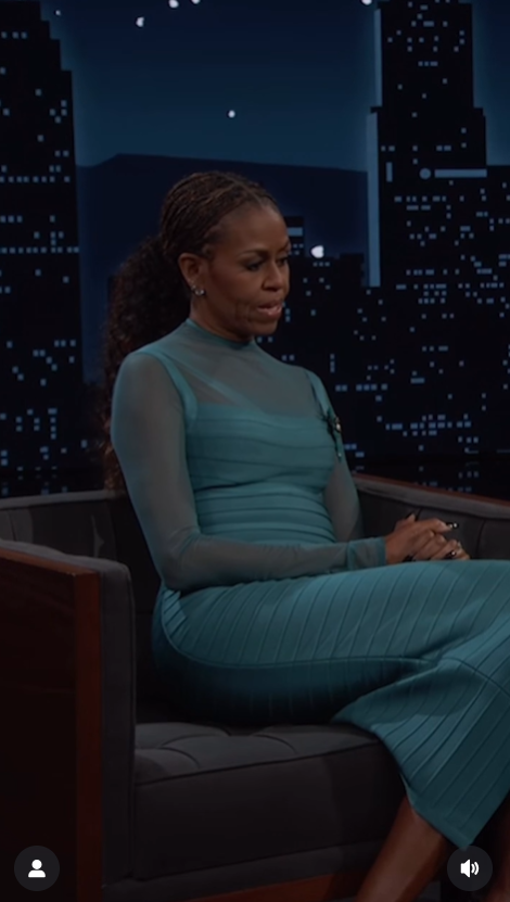 Michelle Obama on "Jimmy Kimmel Live," from a post dated December 16, 2025. | Source: Instagram/jimmykimmellive