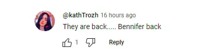 Fan comment about Jennifer Lopez and Ben Affleck, dated October 24, 2023 | Source: YouTube/Entertainment Tonight