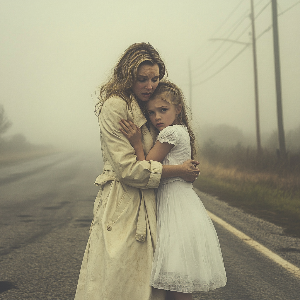 A woman hugging her daughter | Source: Midjourney