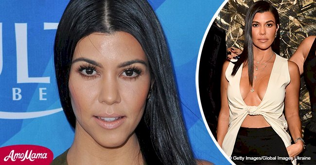 Kourtney Kardashian goes braless in a barely-there top as she enjoys a night out with her ex