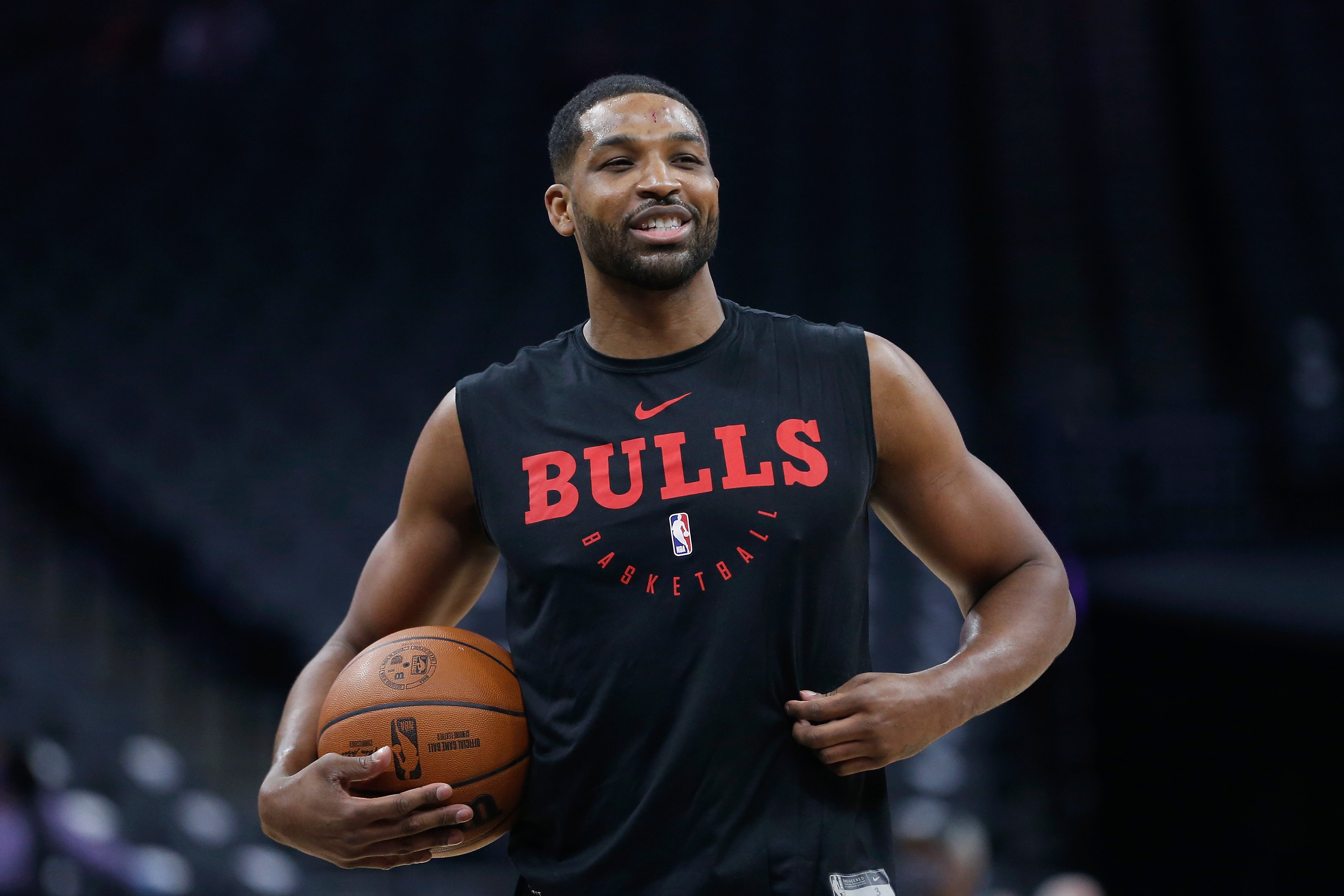 Tristan Thompson at the warms up before the Chicago Bulls against the Sacramento Kings game on March 14, 2022 | Source: Getty Images