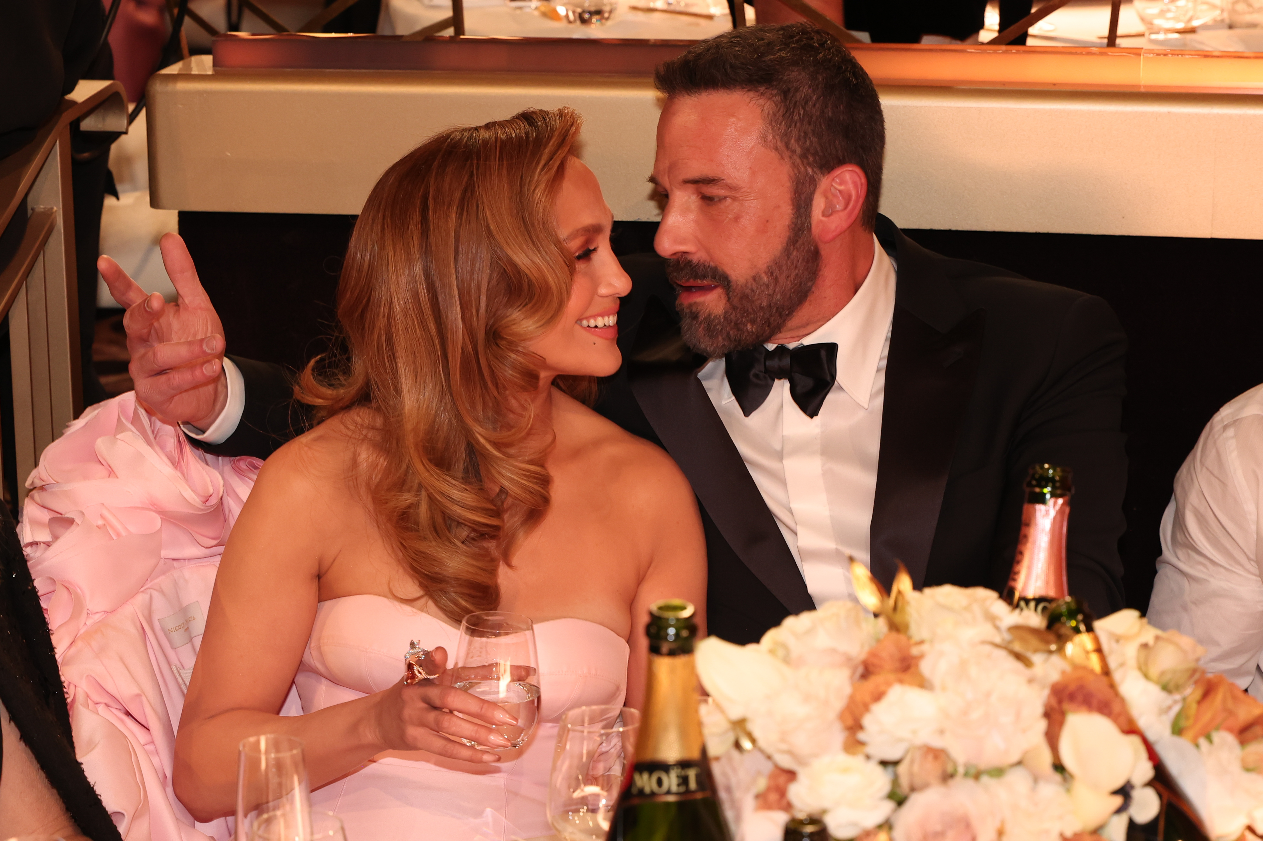 Ben Affleck and Jennifer Lopez at the 81st Golden Globe Awards held at the Beverly Hilton Hotel on January 7, 2024, in Beverly Hills, California. | Source: Getty Images