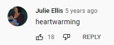 A netizen's comment on the heartwarming video on YouTube | Photo: Youtube/abcnews