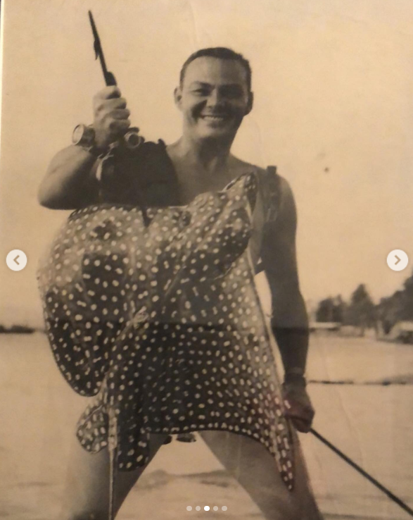 Paul Gilbert proudly showing off his catch. | Source: Instagram/melissagilbertofficial