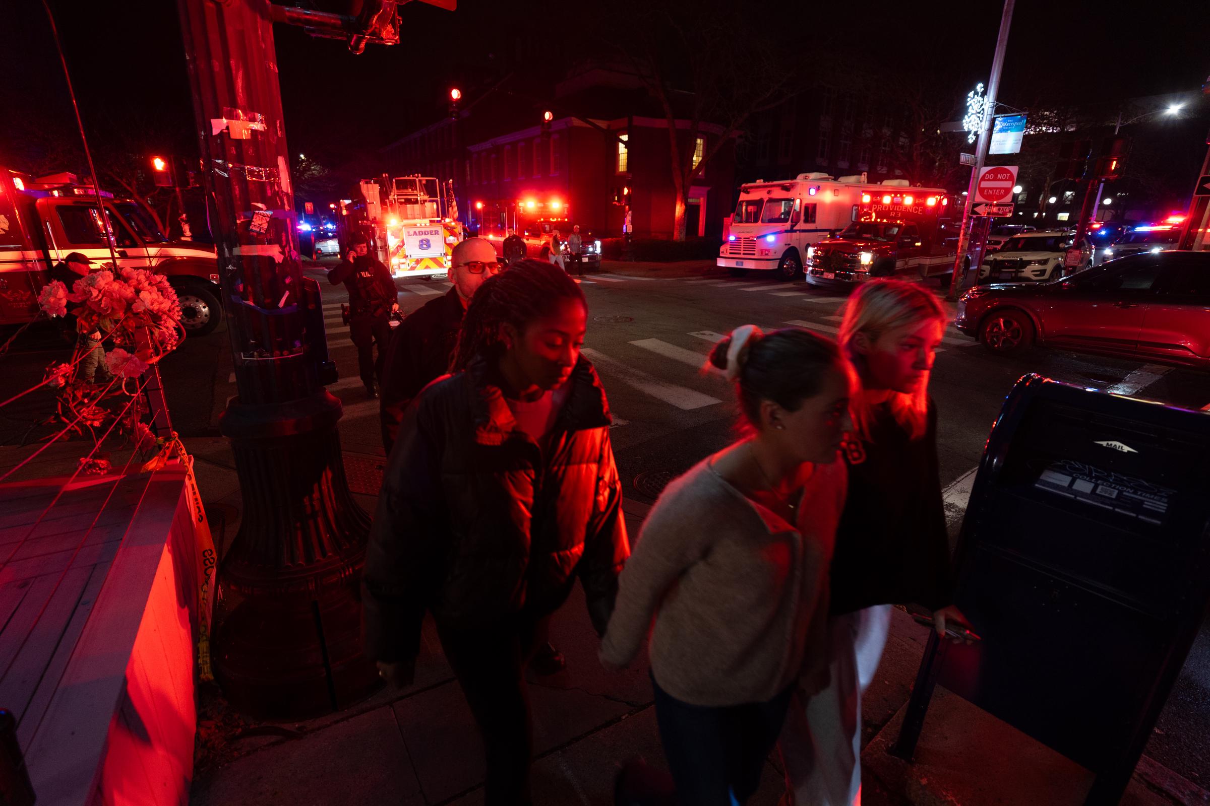 Emergency responders work at the scene near Brown University on December 13, 2025, in Providence, Rhode Island | Source: Getty Images