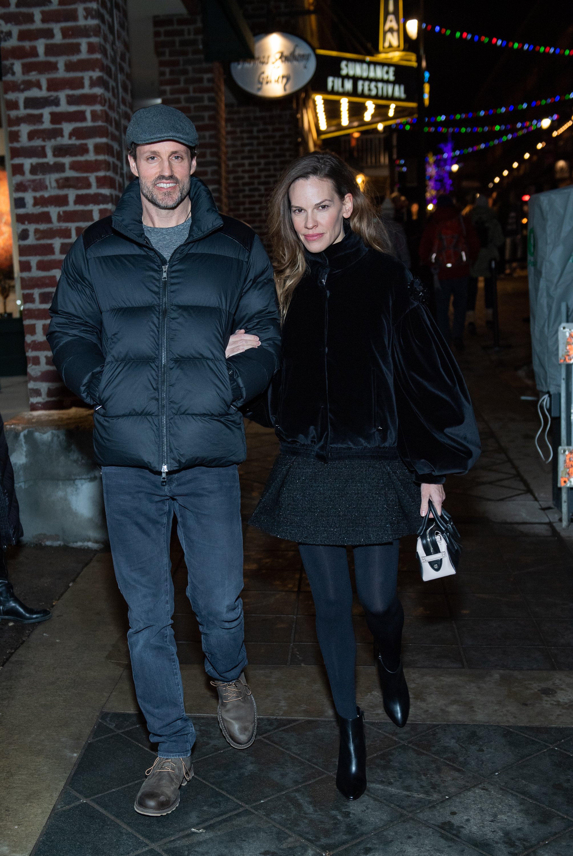 Hilary Swank and Philip Schneider are photographed on January 27, 2019, in Park City | Source: Getty Images
