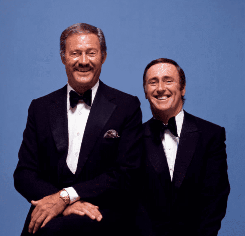 Dan Rowan and Dick Martin pose for a portrait circa in 1971 in Los Angeles, California. | Source: Getty Images