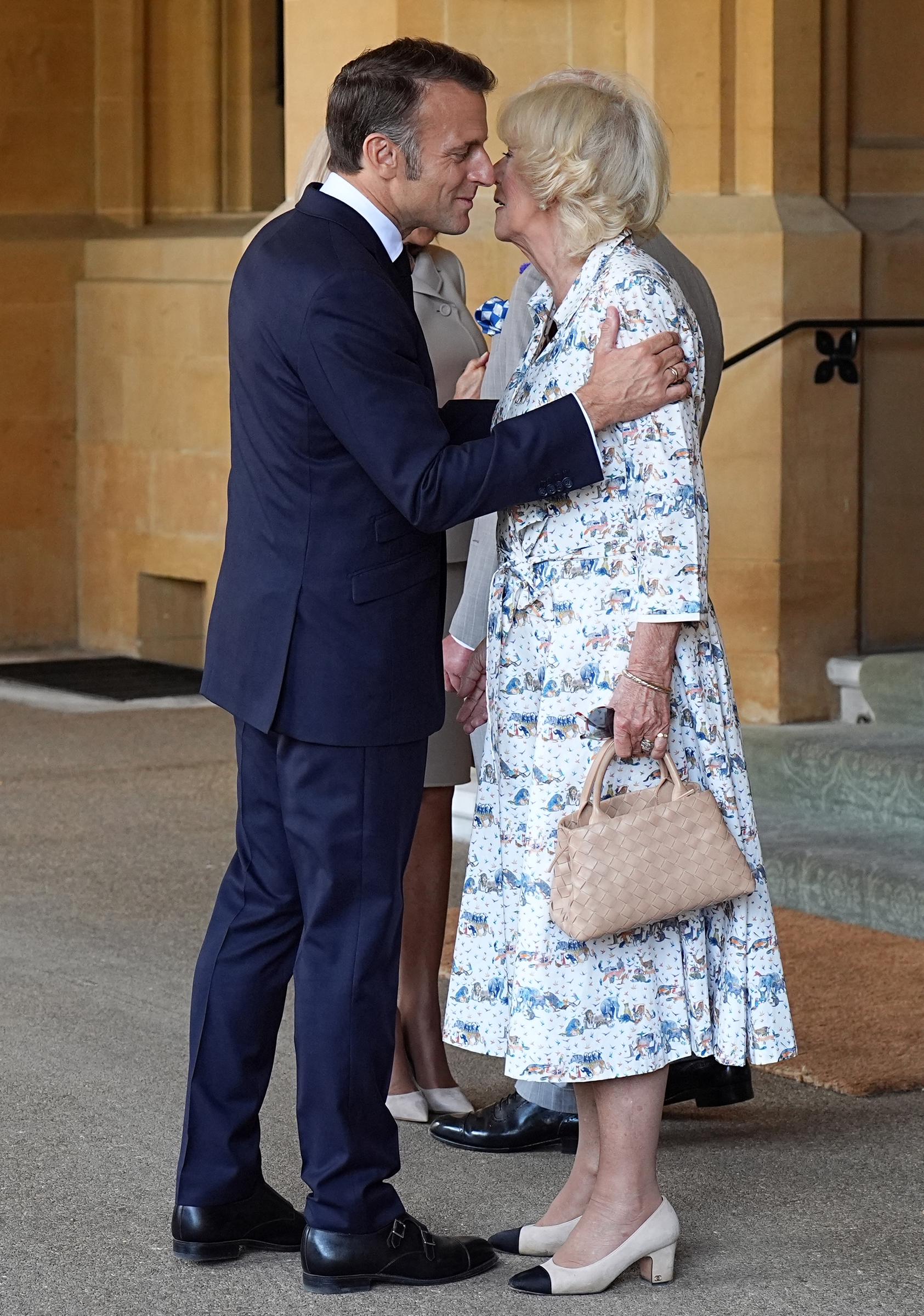 King Charles III and Queen Camilla formally bid farewell to President Emmanuel Macron and Brigitte Macron as they left Windsor Castle on July 9, 2025. | Source: Getty Images