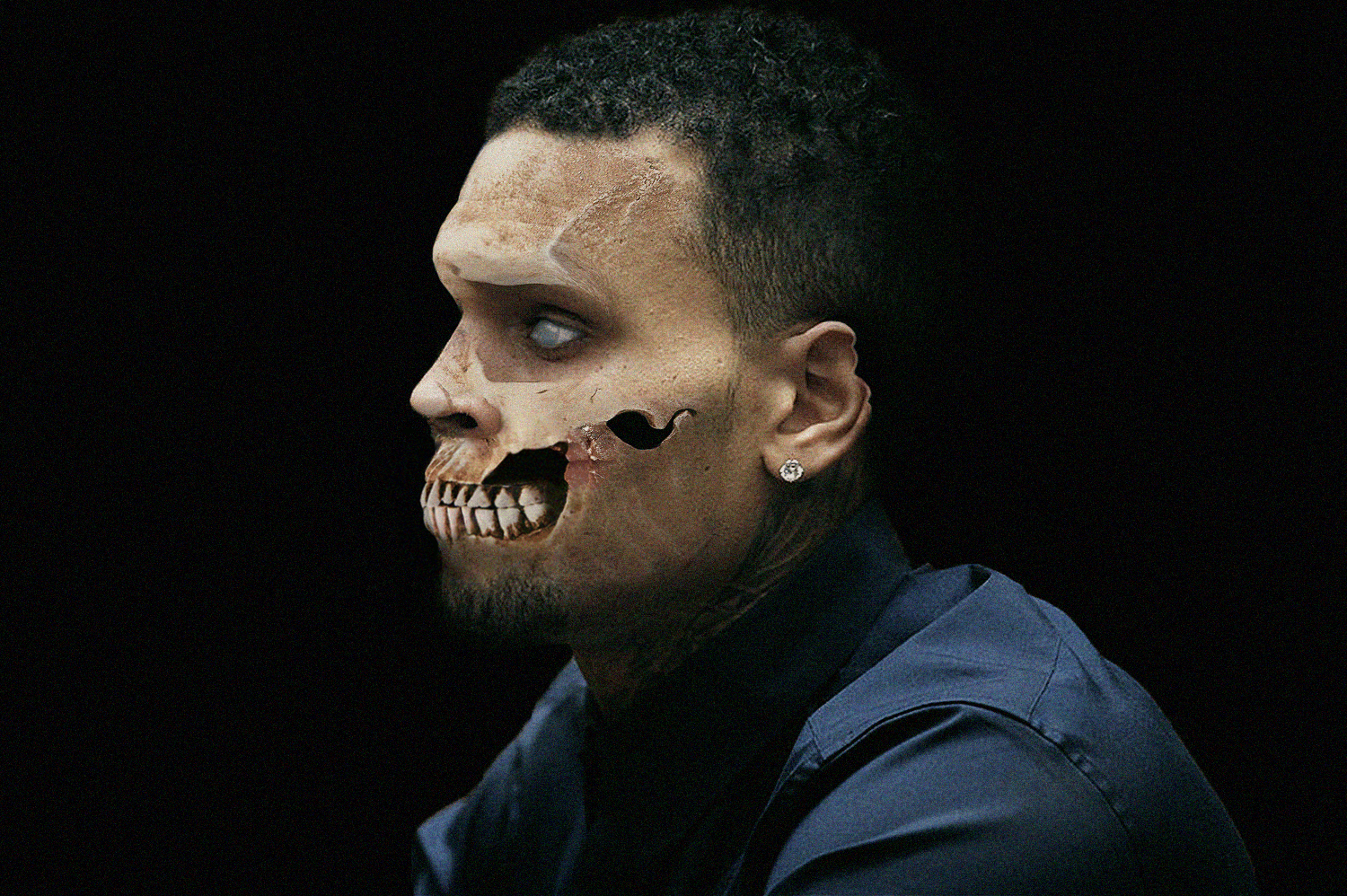 Chris Brown  as a zombie | Source: Getty Images