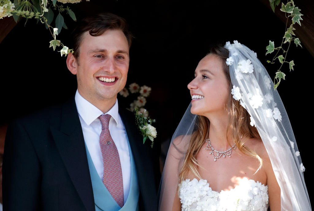 Charlie van Straubenzee and Daisy Jenks leave the church of St Mary the Virgin after their wedding on August 4, 2018 | Photo: GettyImages