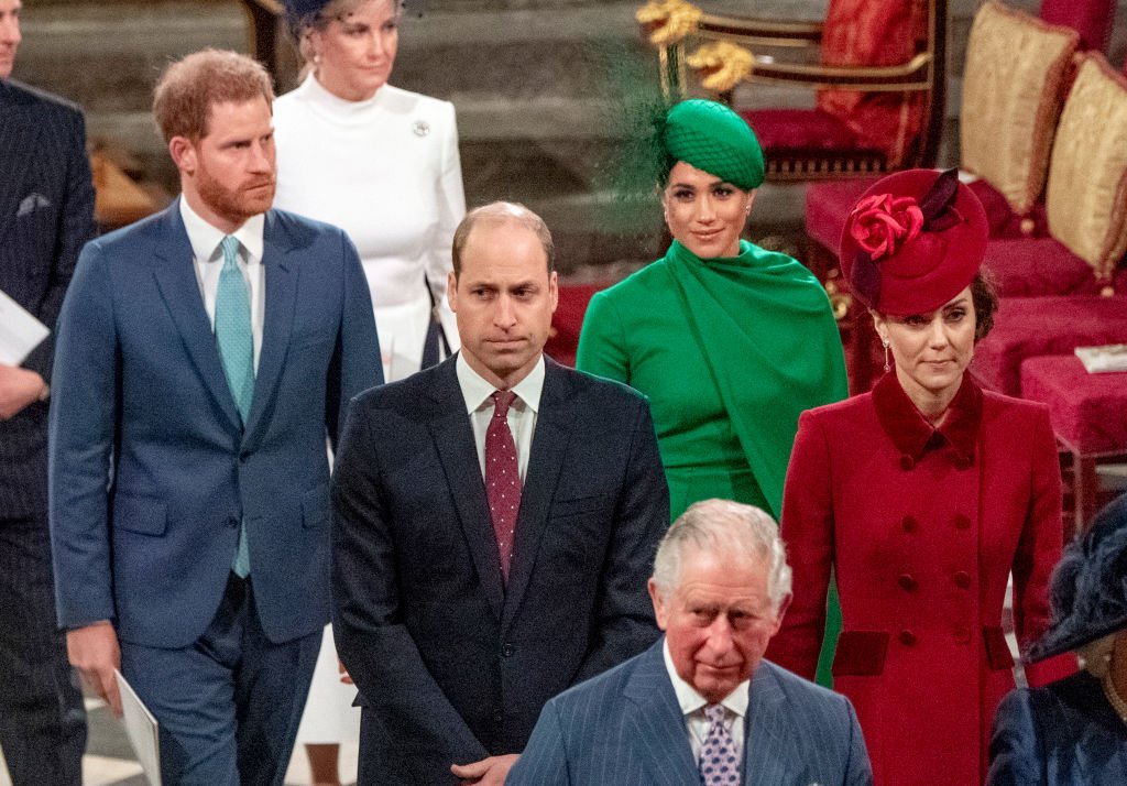 Prince Harry, Duke of Sussex, Meghan, Duchess of Sussex, Prince William, Duke of Cambridge, Catherine, Duchess of Cambridge and Prince Charles, Prince of Wales attend the Commonwealth Day Service 2020 on March 9, 2020 in London, England. | Photo: Getty Images 