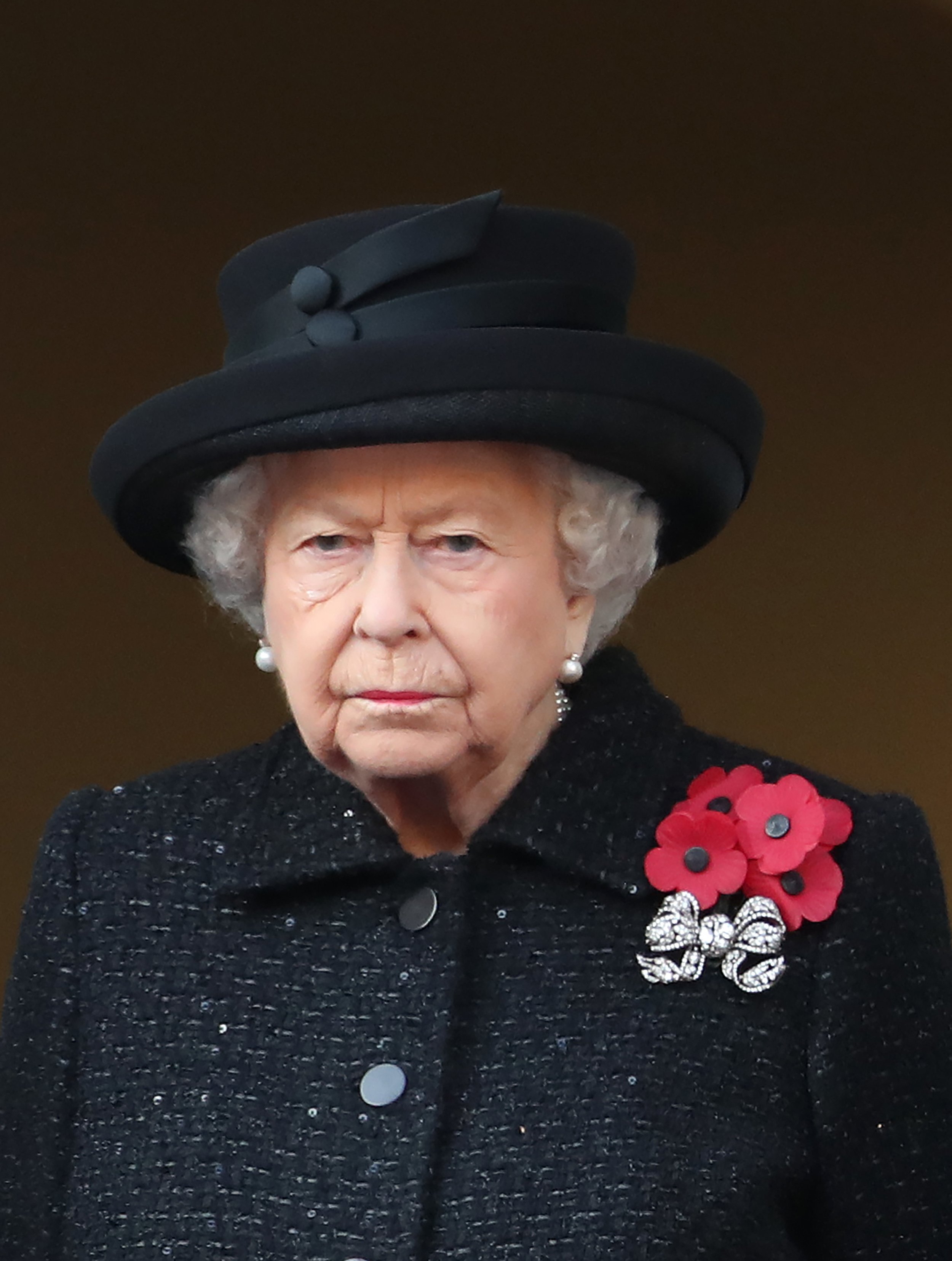 Queen Elizabeth II at the annual Remembrance Sunday memorial at The Cenotaph in London, England. 