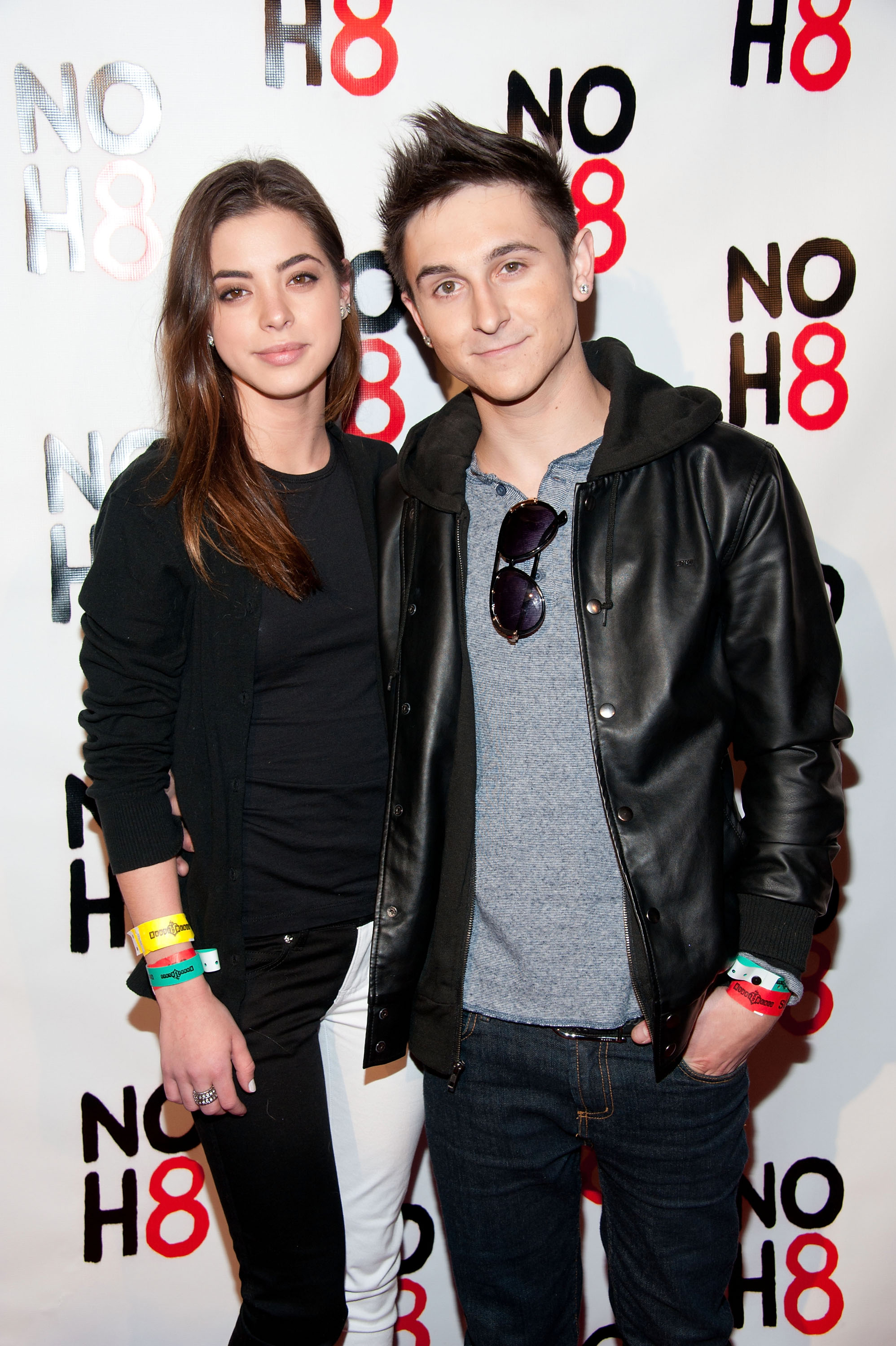 Gia Mantegna and Mitchel Musso arrive at the NOH8 Campaign's 3 Year Anniversary Celebration at House of Blues Sunset Strip on December 13, 2011, in West Hollywood, California. | Source: Getty Images