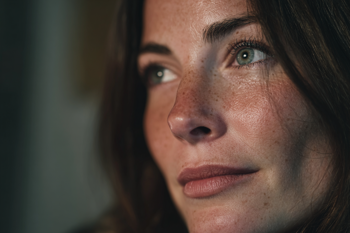 A close-up shot of a woman's face | Source: Midjourney